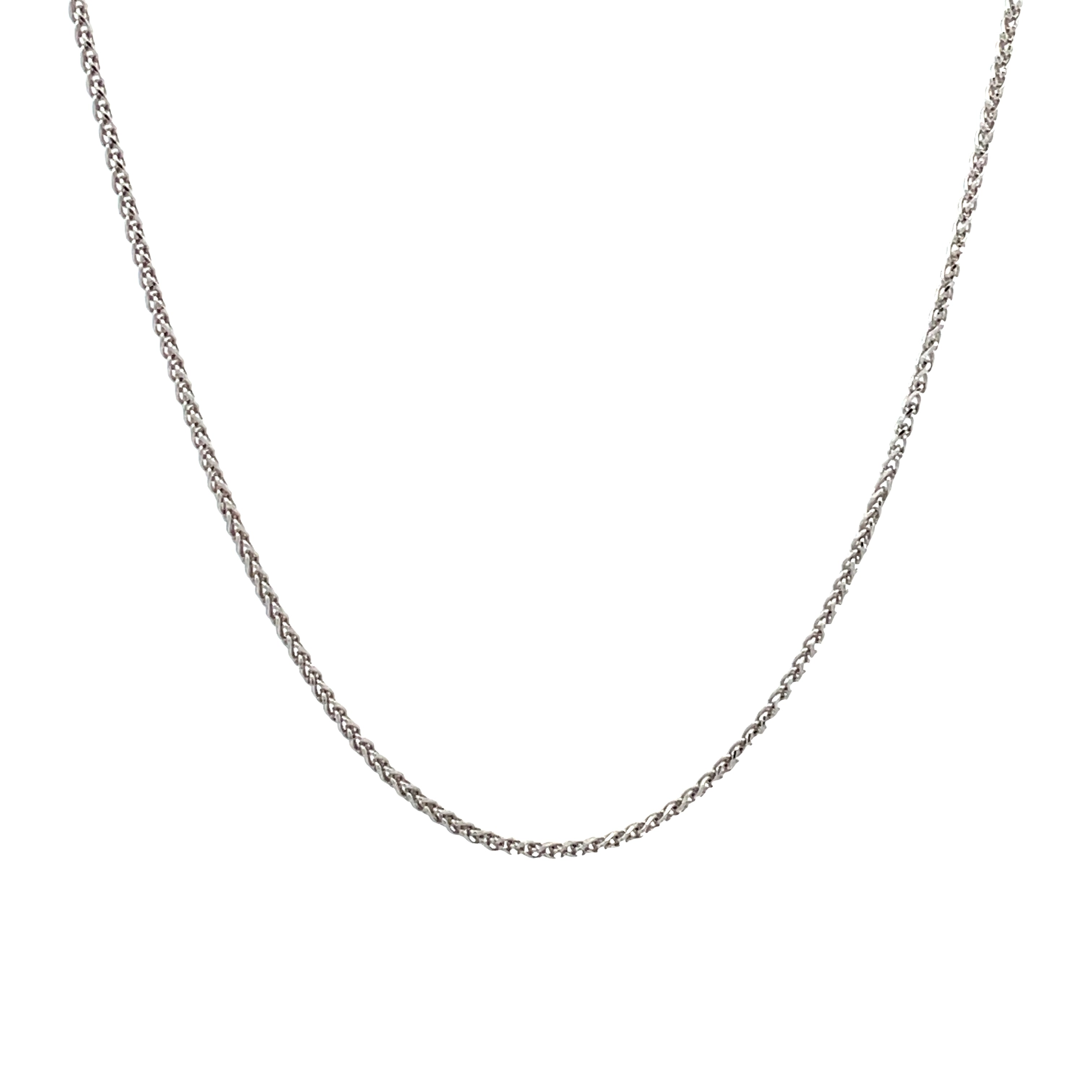 18K White Gold 70 cm Diamond Cut Foxtail Chain Necklace