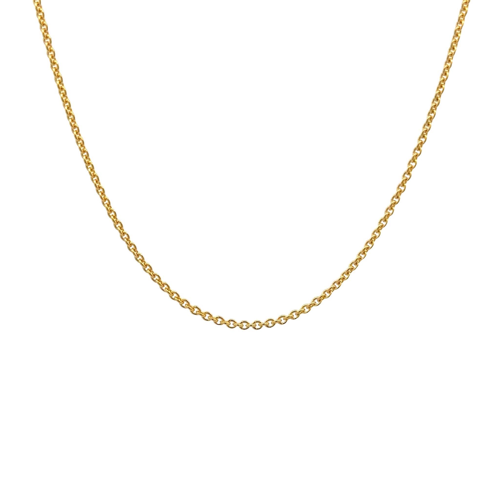 9K Yellow Gold Polished 58cm Adjustable Cable Chain 1.4mm