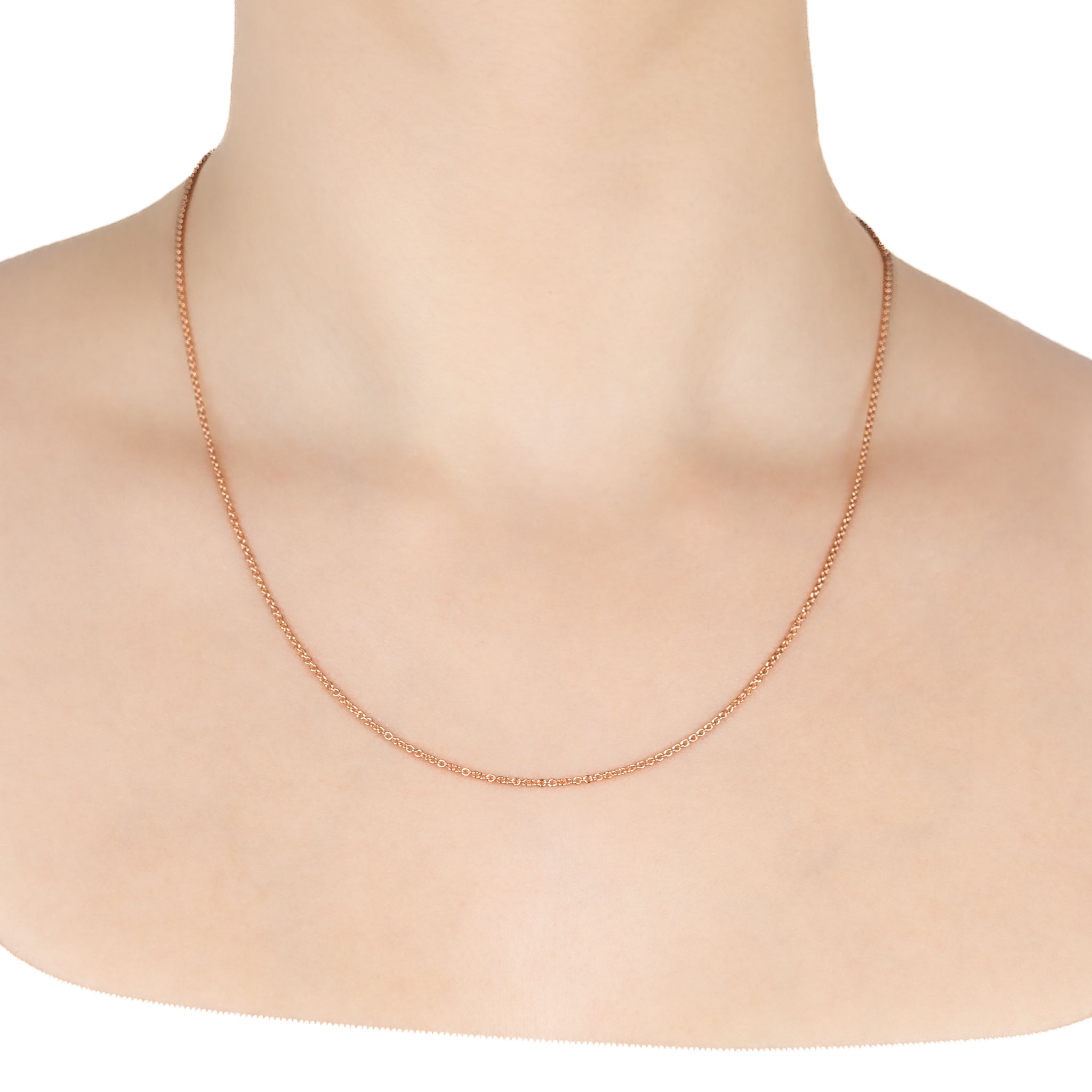 9K Rose Gold Polished 58cm Adjustable Cable Chain
