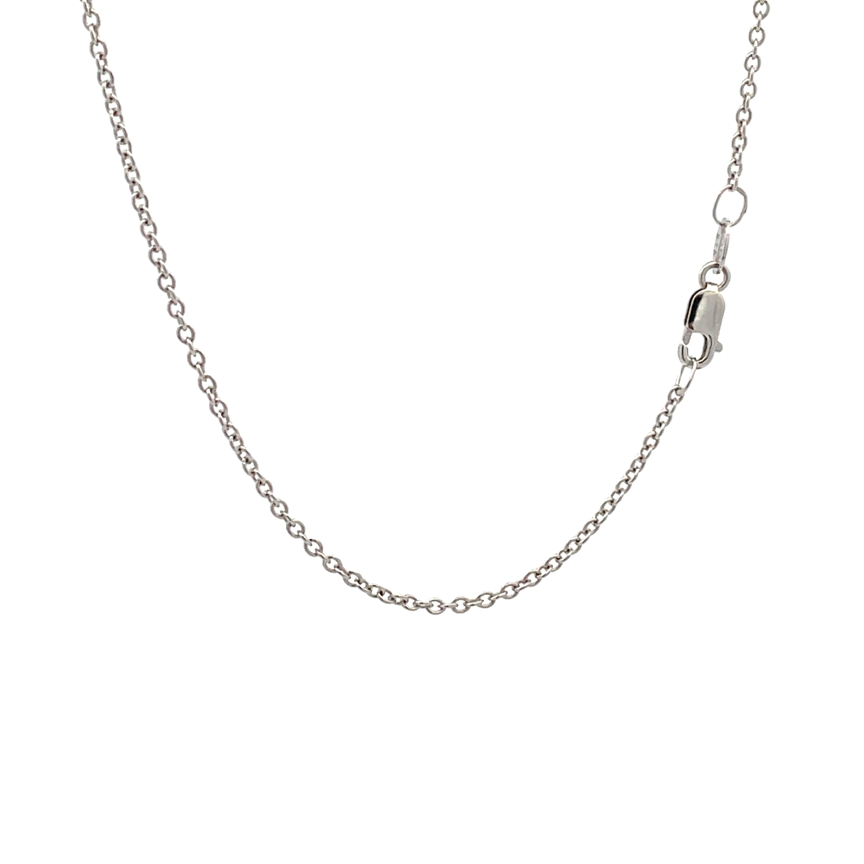 18K White Gold Polished 45cm Cable Chain Necklace