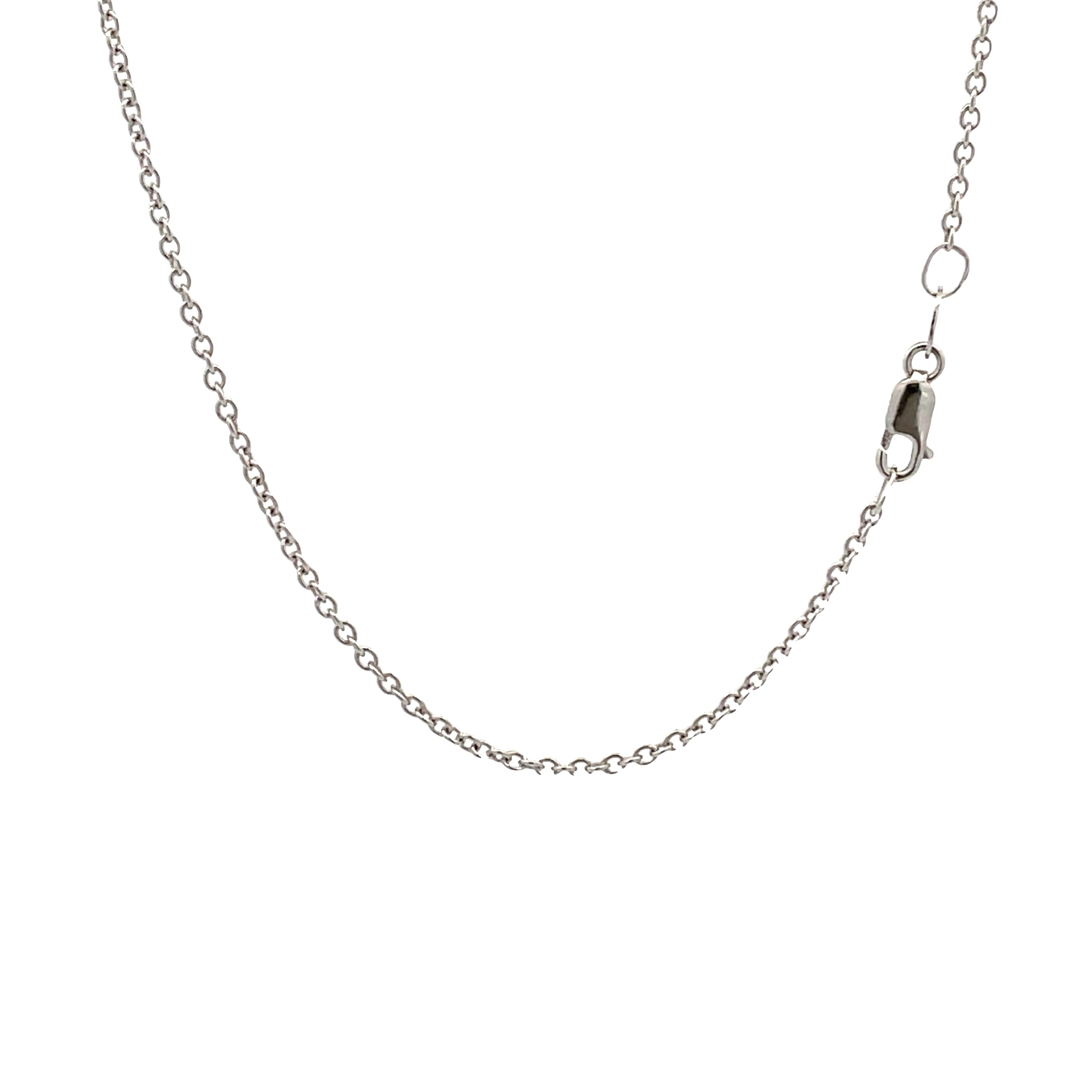 18K White Gold Polished 45cm Cable Chain Necklace