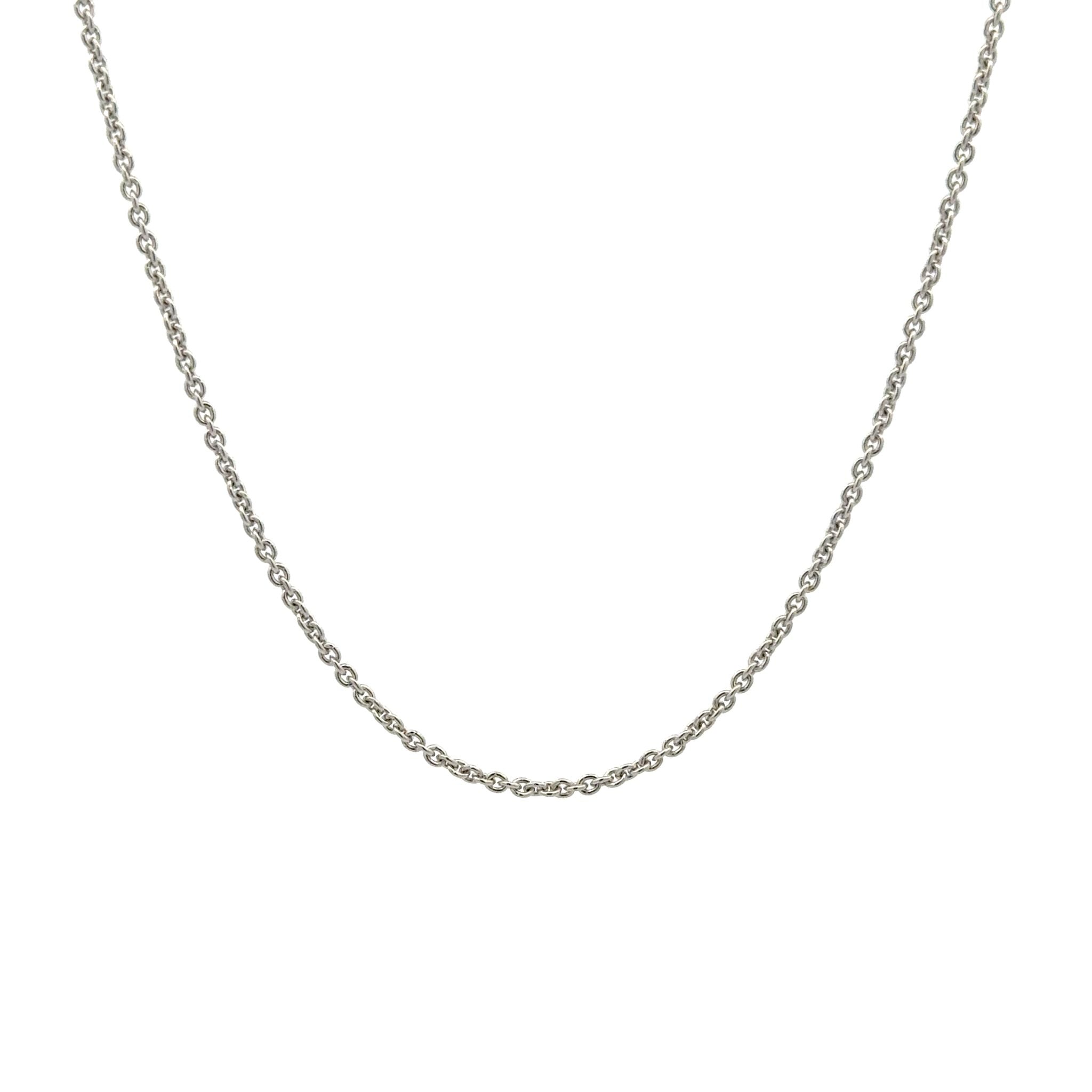9K White Gold Polished 58cm Adjustable Cable Chain 1.4mm