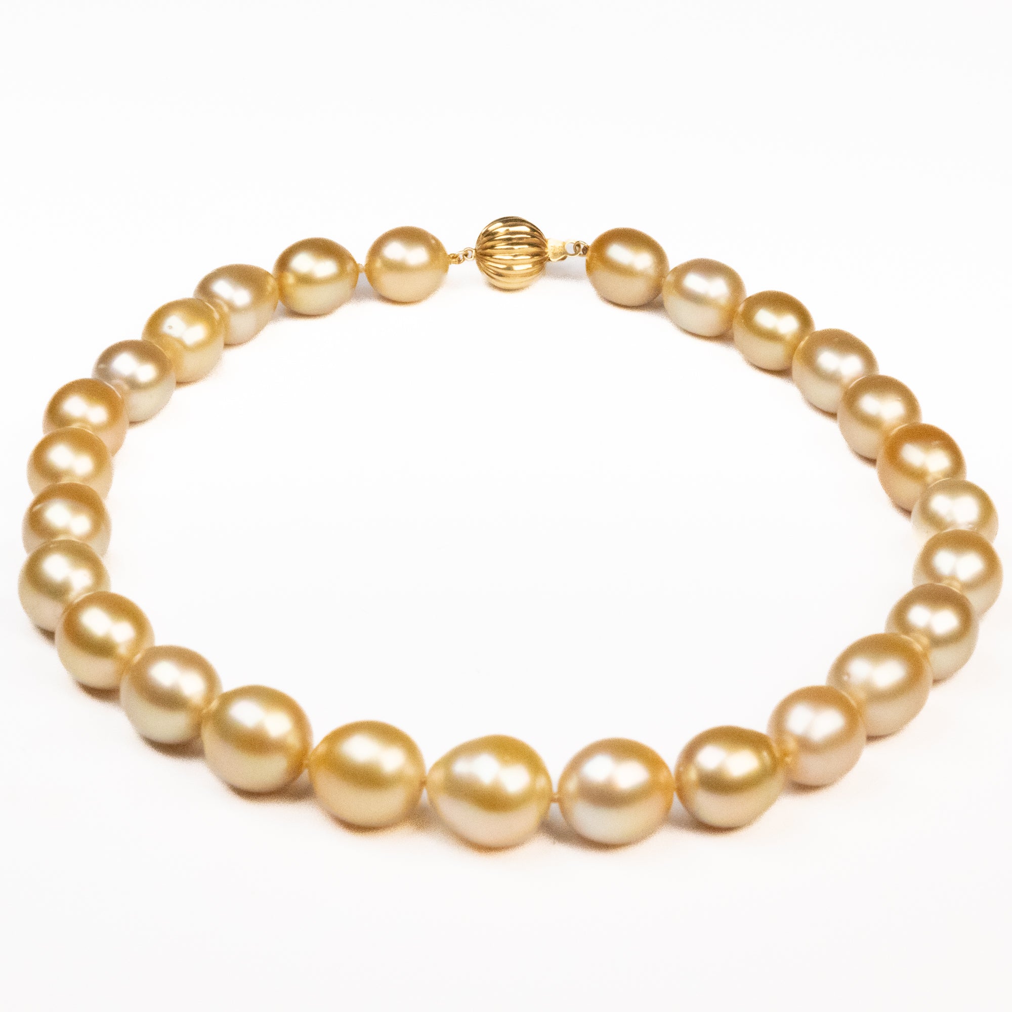18K Yellow Gold South Sea Cultured 12.30-14.60mm 44cm Pearl Strand
