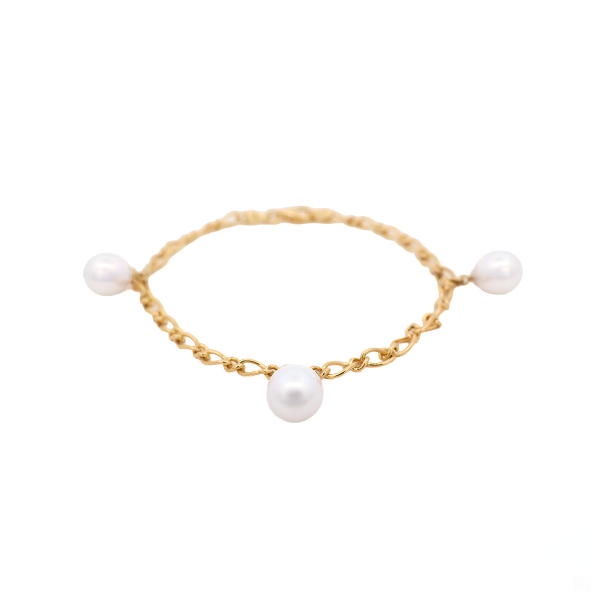 9K Yellow Gold Australian South Sea 8-9 mm Cultured Pearl Bracelet front view