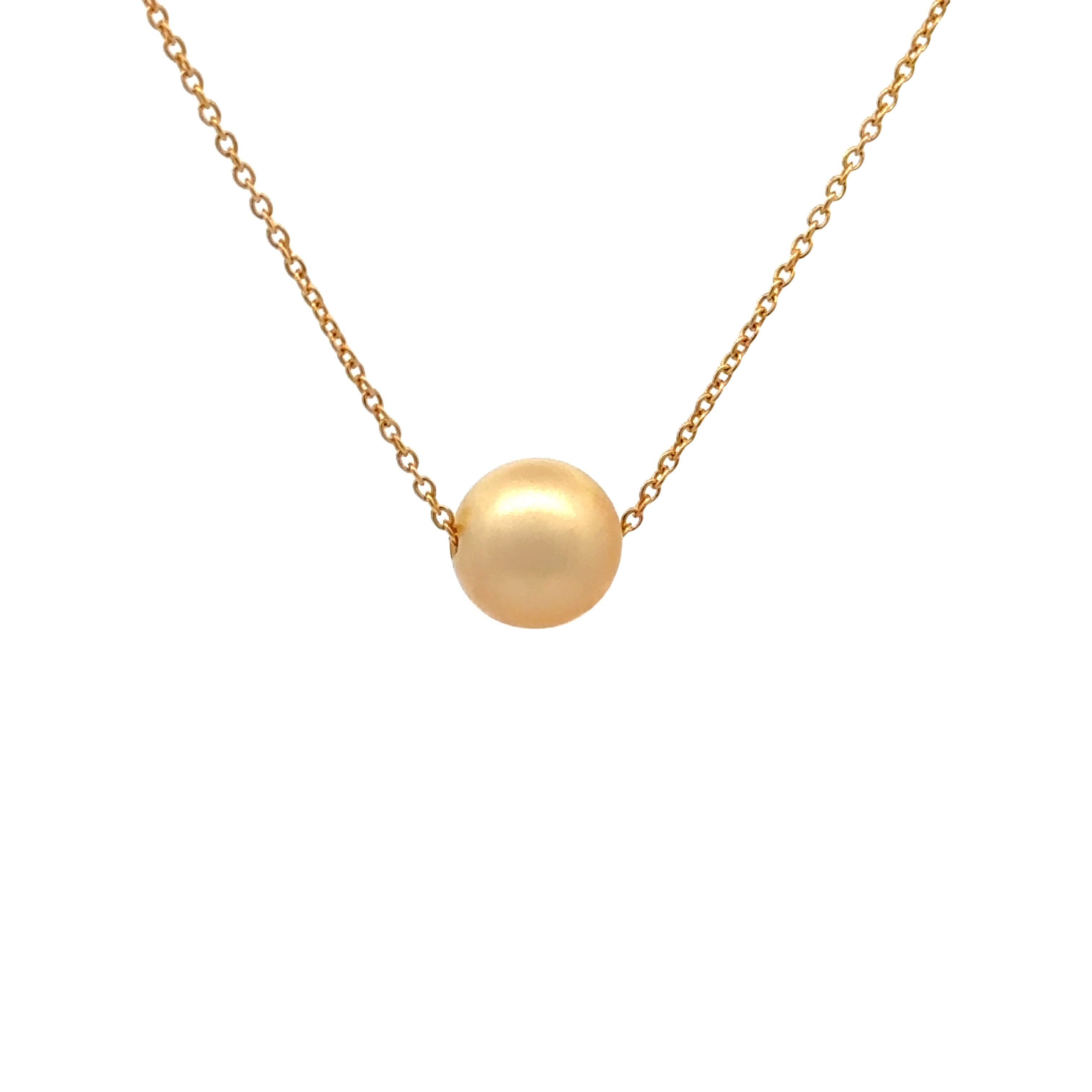 9K Yellow Gold South Sea Cultured 9-10mm Pearl Necklace