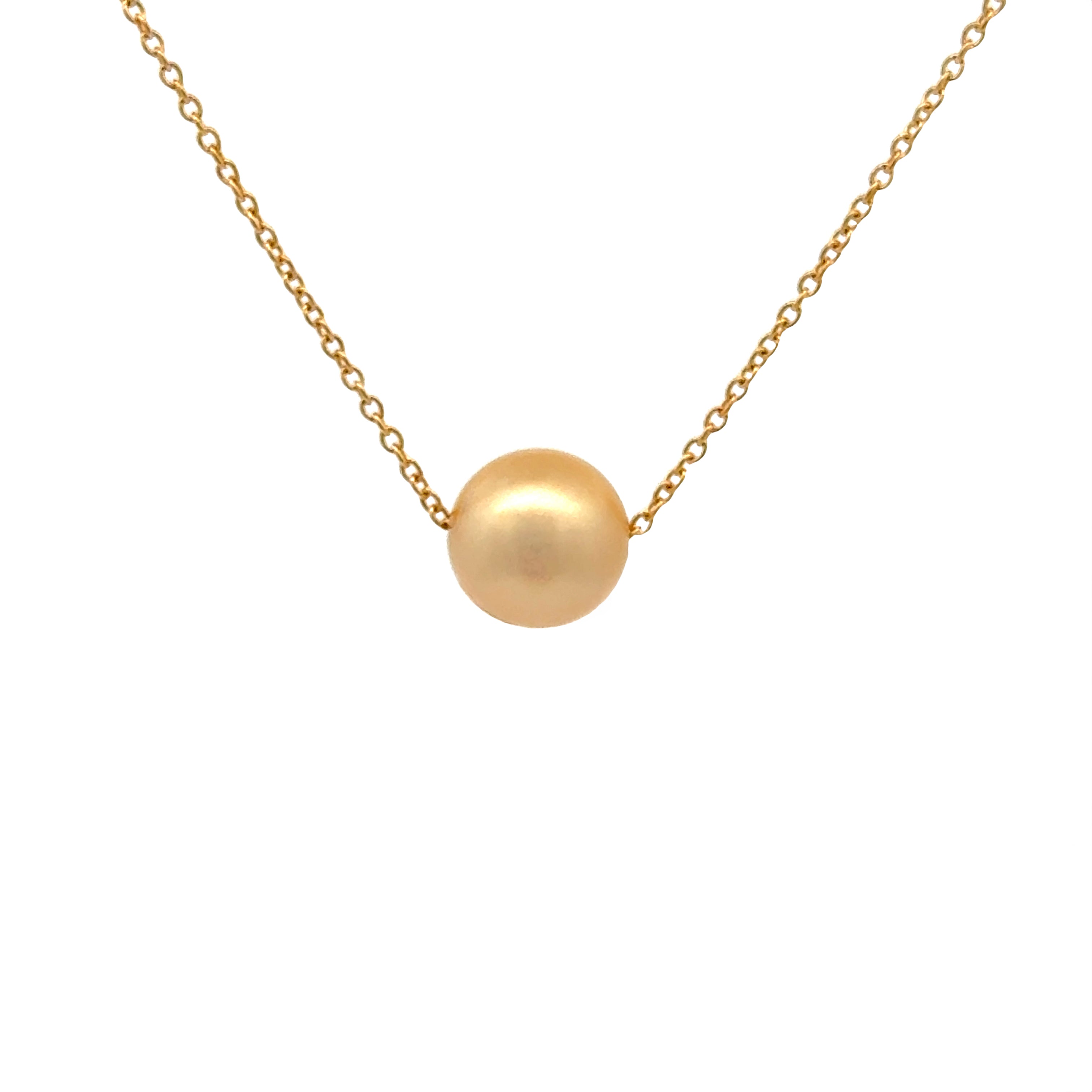 9K Yellow Gold South Sea Cultured 9-10mm Pearl Necklace