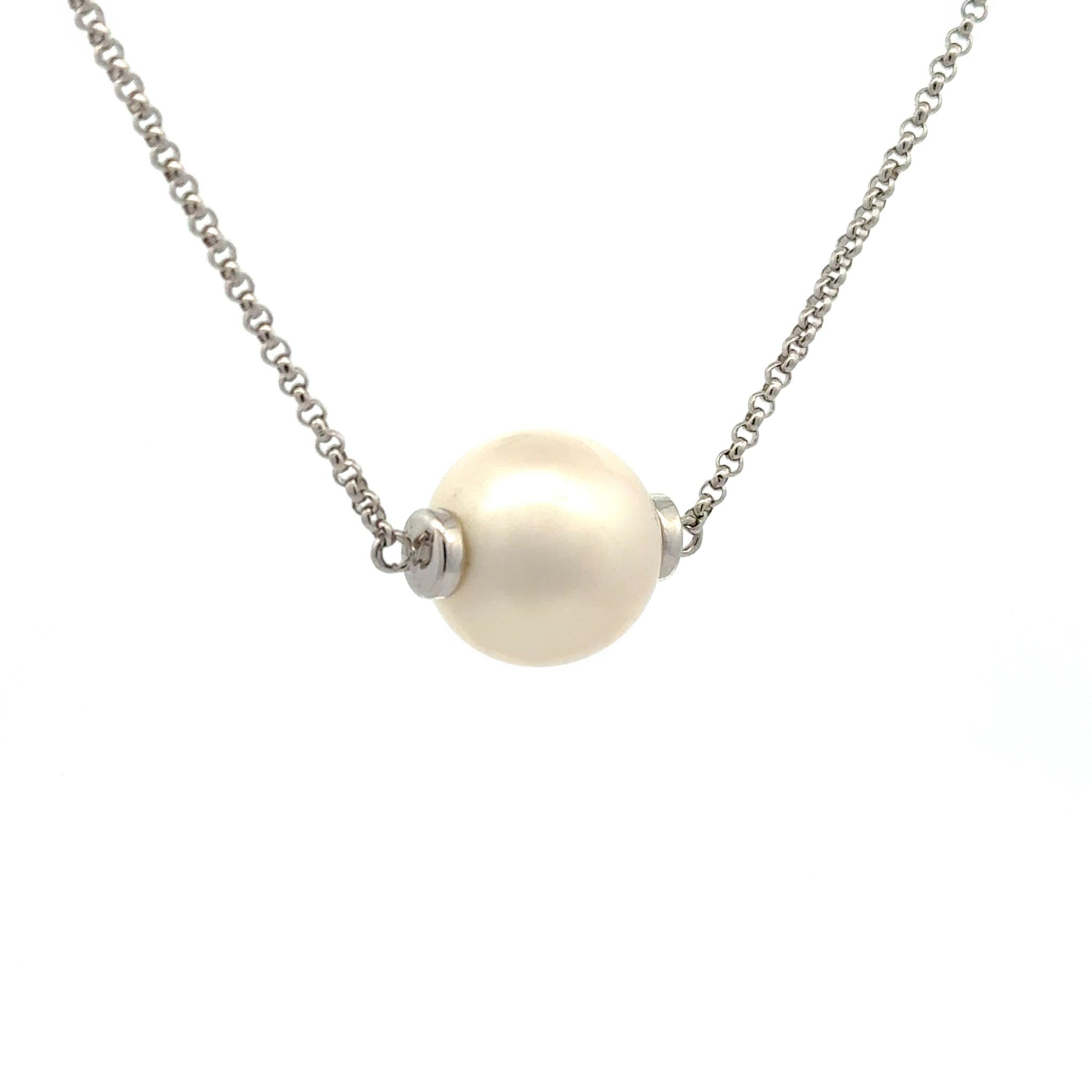 Sterling Silver Australian South Sea Cultured 13-14mm 45/50cm Pearl Necklace