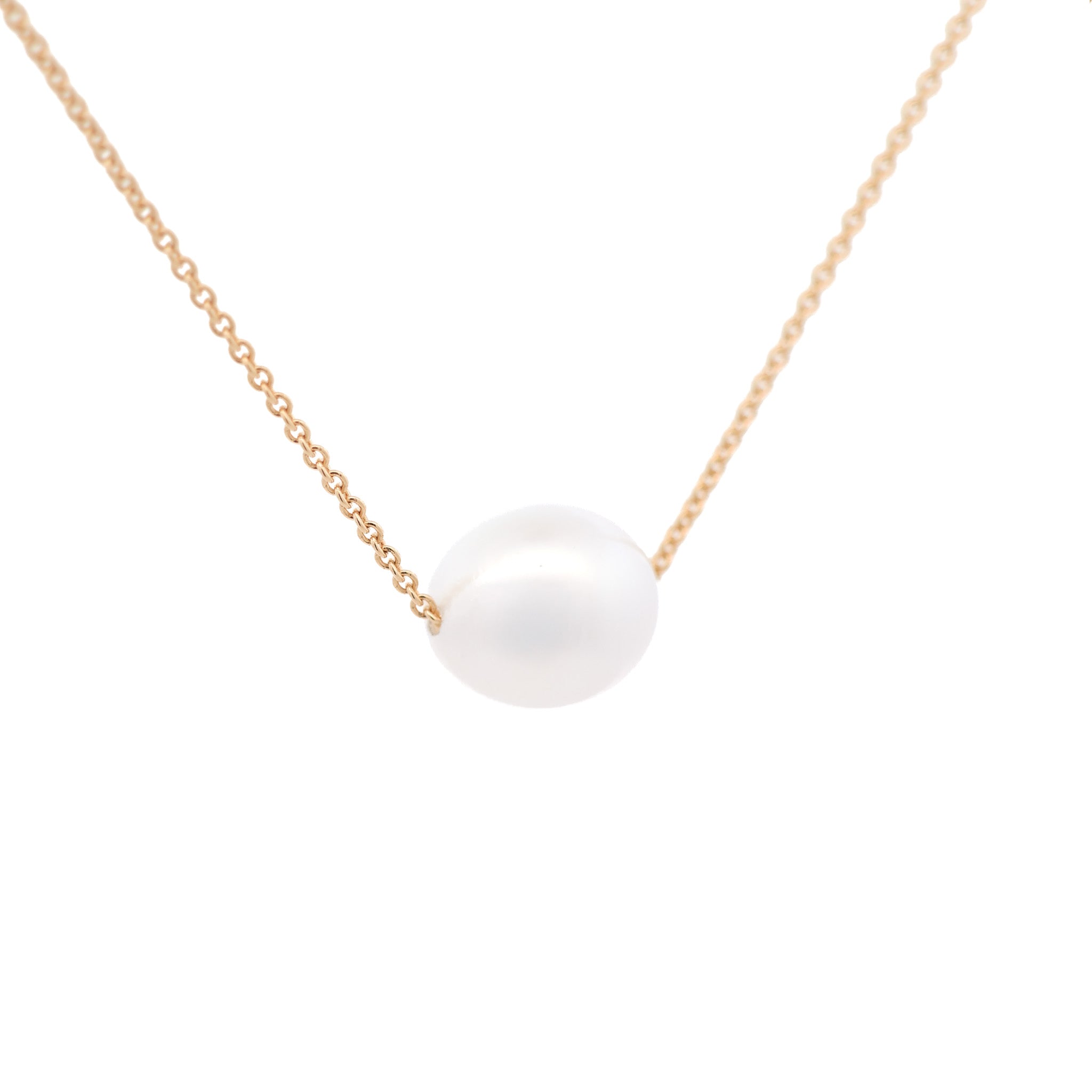 9K Yellow Gold Australian South Sea 11-12 mm Cultured Pearl Necklace side view