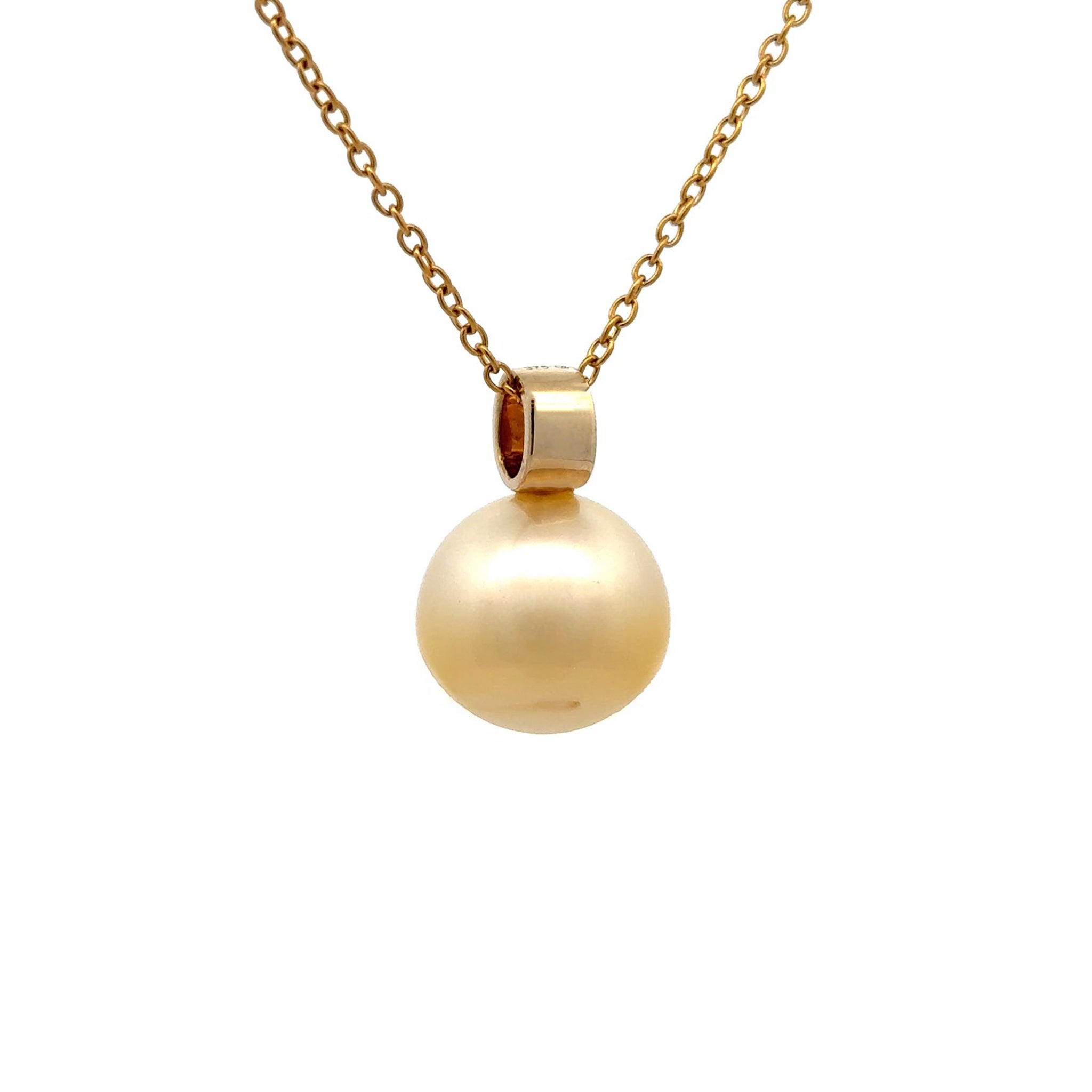9K Yellow Gold South Sea Cultured 14-15mm Pearl Pendant