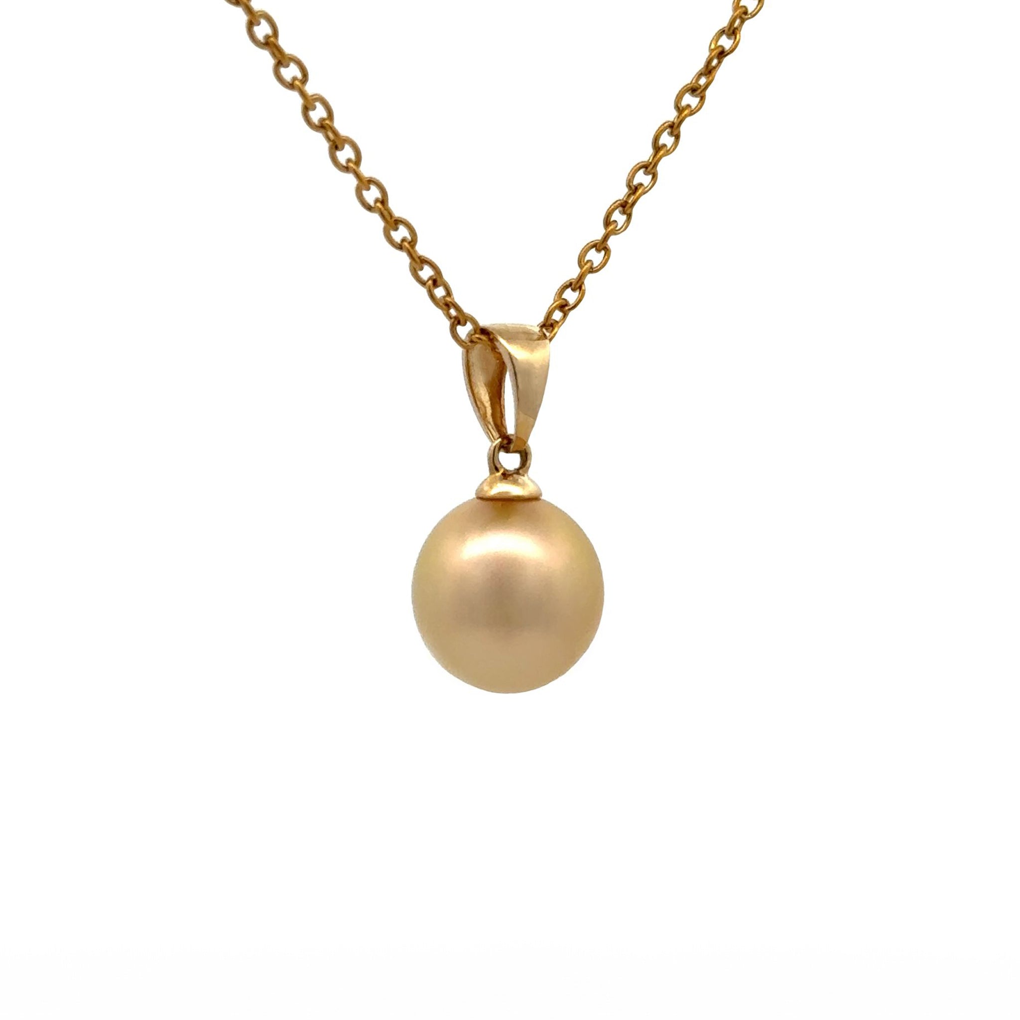 9K Yellow Gold South Sea Cultured 10-11 mm Pearl Pendant