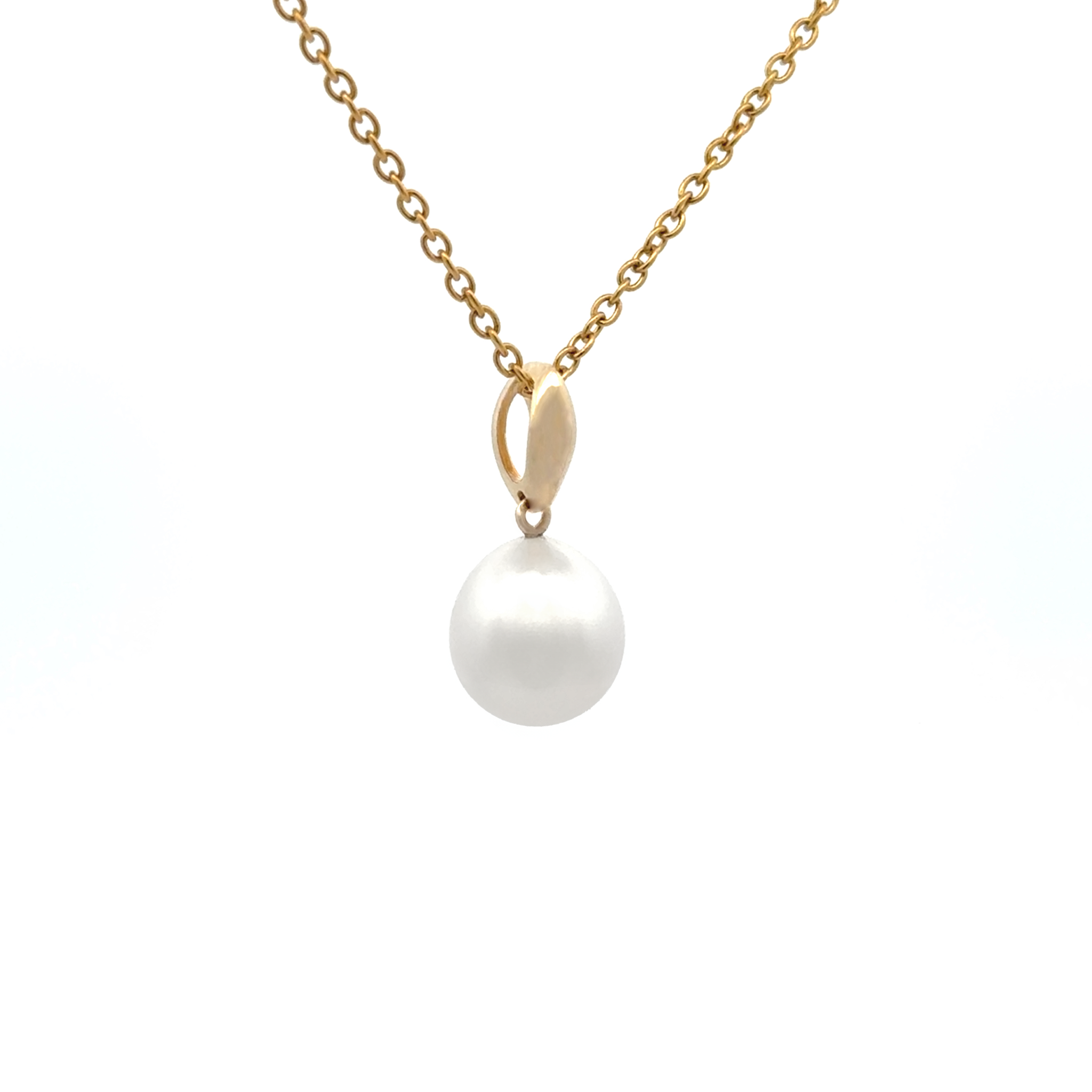 9K Yellow Gold Australian South Sea 9-10mm Cultured Pearl Pendant
