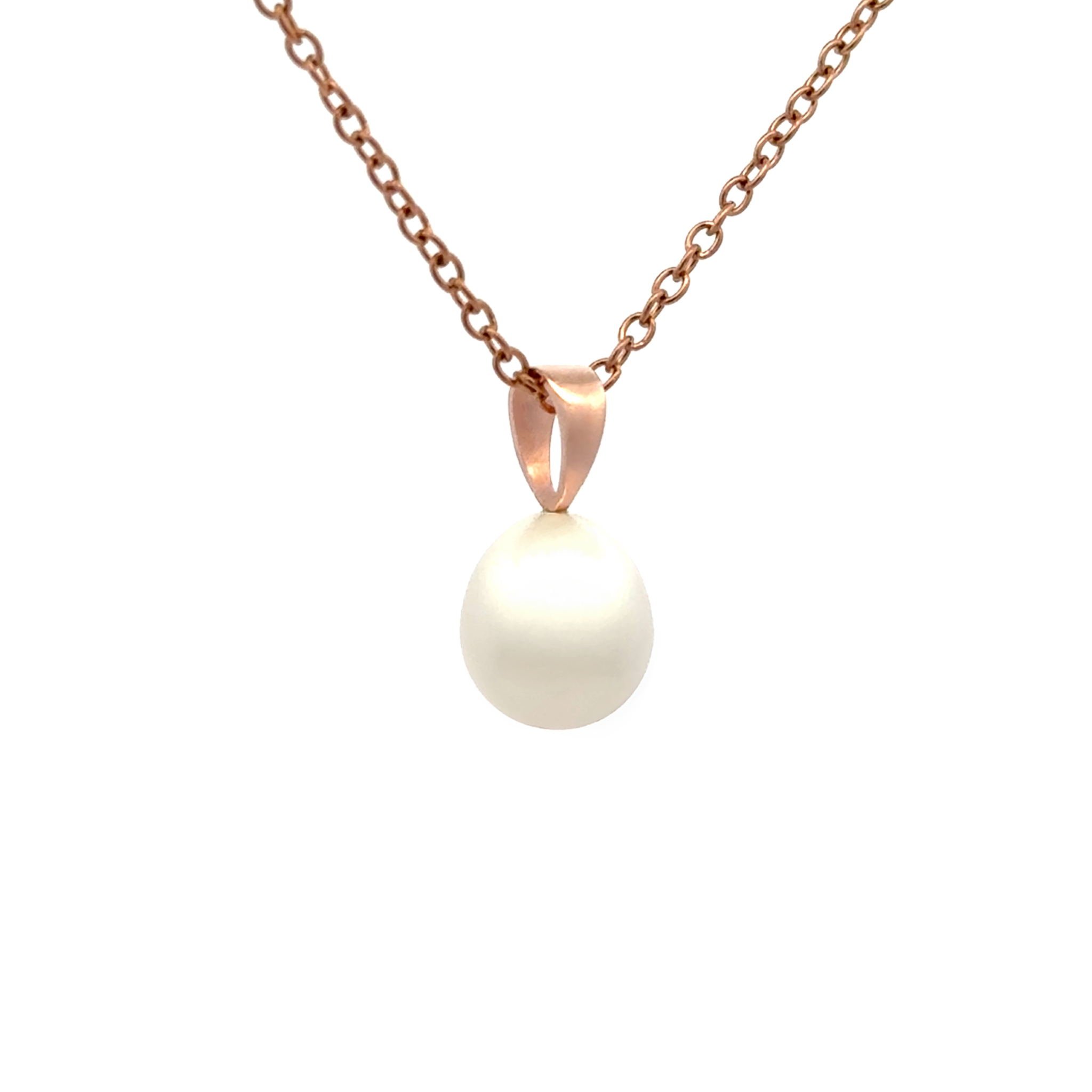 9K Rose Gold Australian South Sea 9-10mm Cultured Pearl Pendant