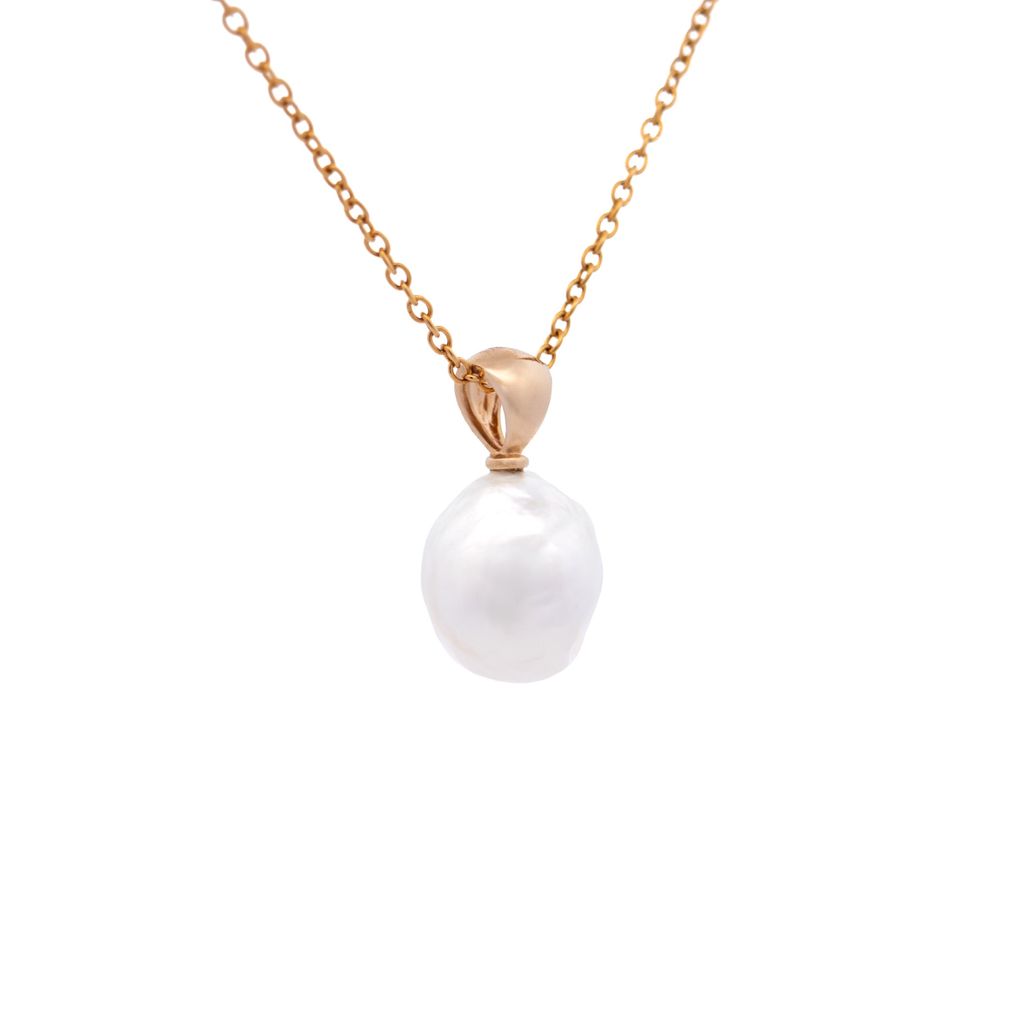 9K Yellow Gold Australian South Sea 11-12 mm Cultured Pearl Pendant