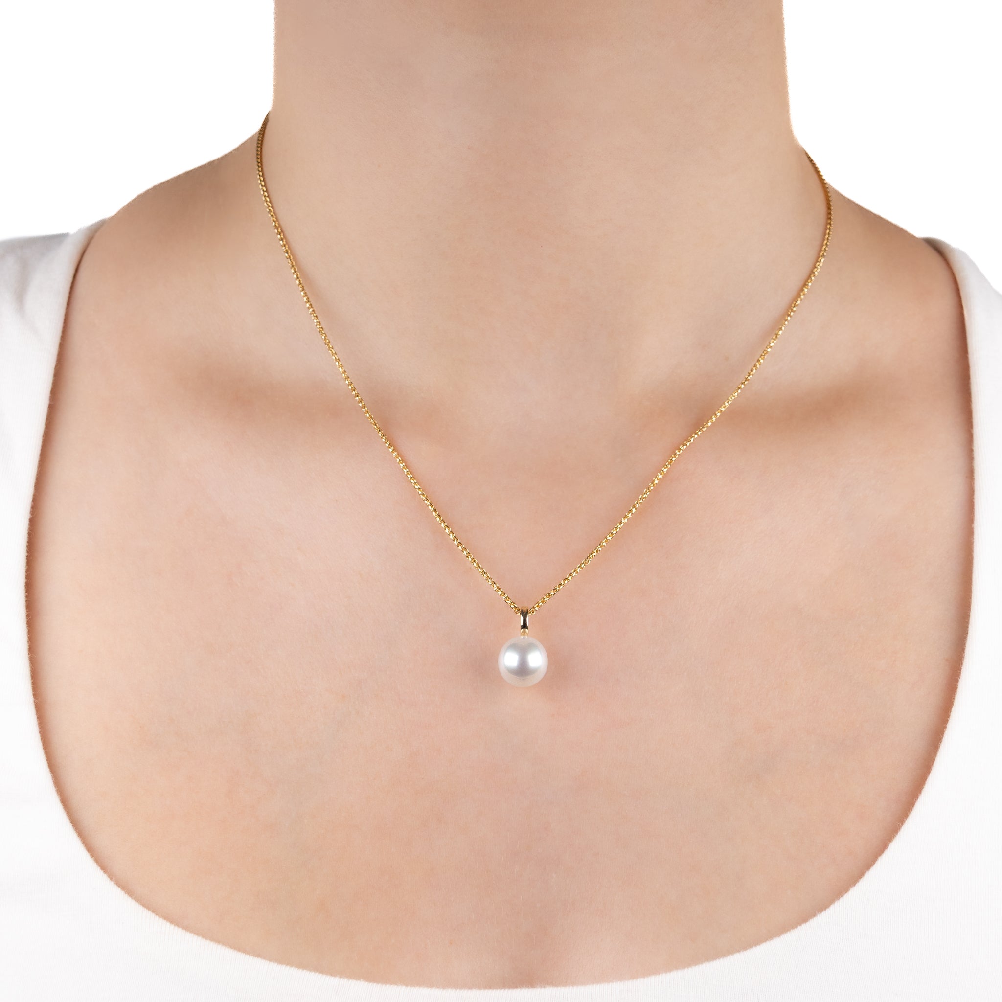 9K Yellow Gold Australian South Sea 9-10 mm Cultured Pearl Pendant