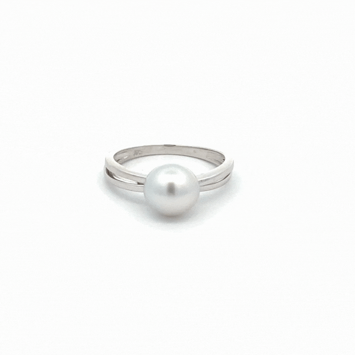9K White Gold Australian South Sea Cultured 8 -9 mm Pearl Ring