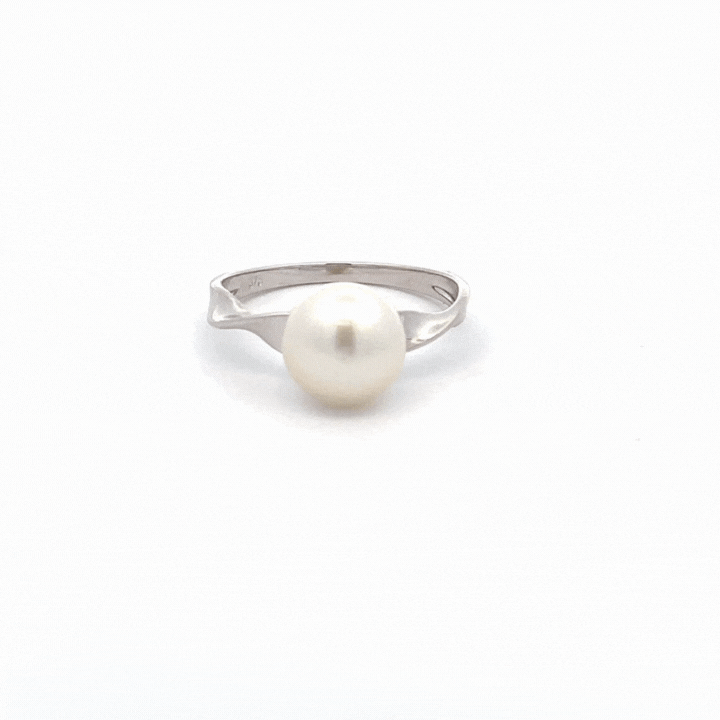 9K White Gold Australian South Sea Cultured 9 -10 mm Pearl Ring