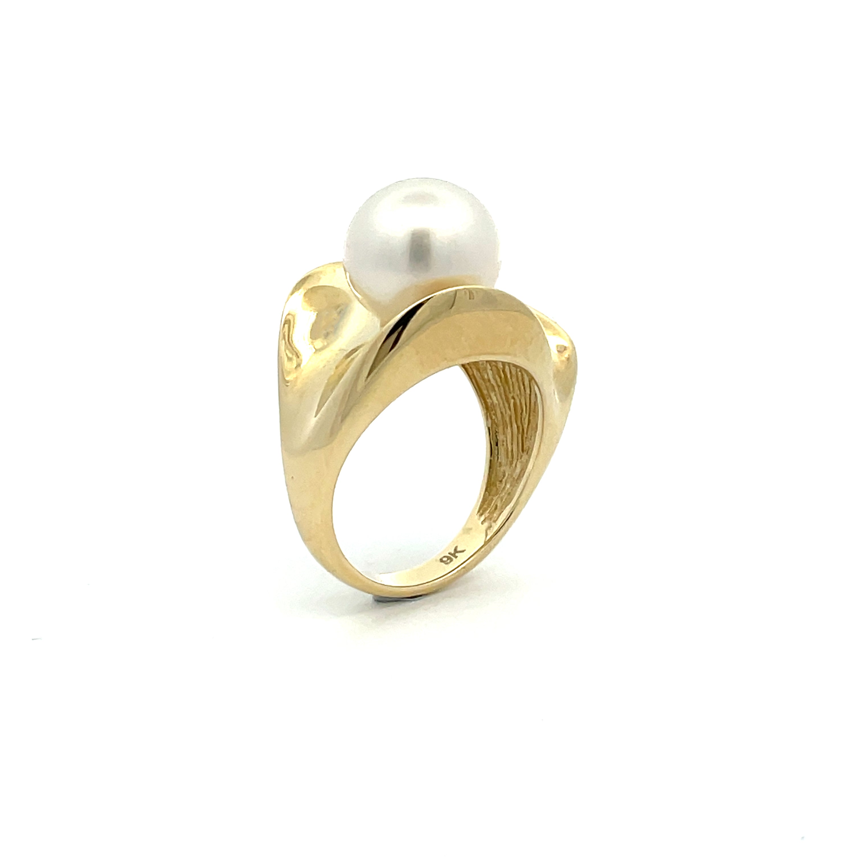 9K Yellow Gold Australian South Sea Cultured 11-12 mm Pearl Ring