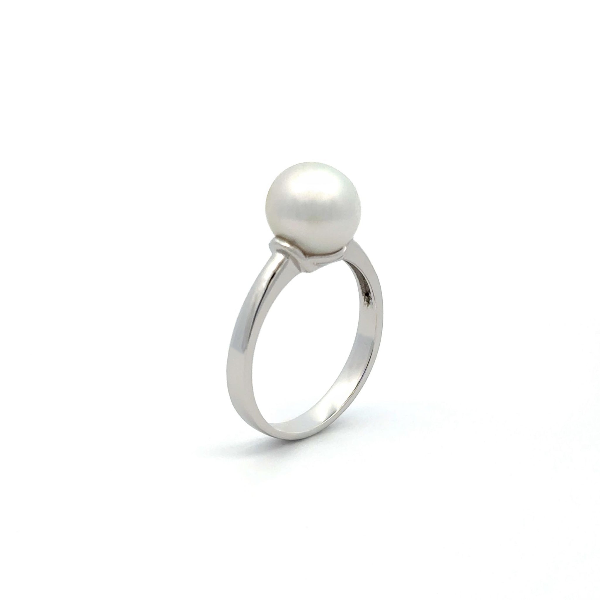 9K White Gold Australian South Sea Cultured 9-10mm Pearl Ring