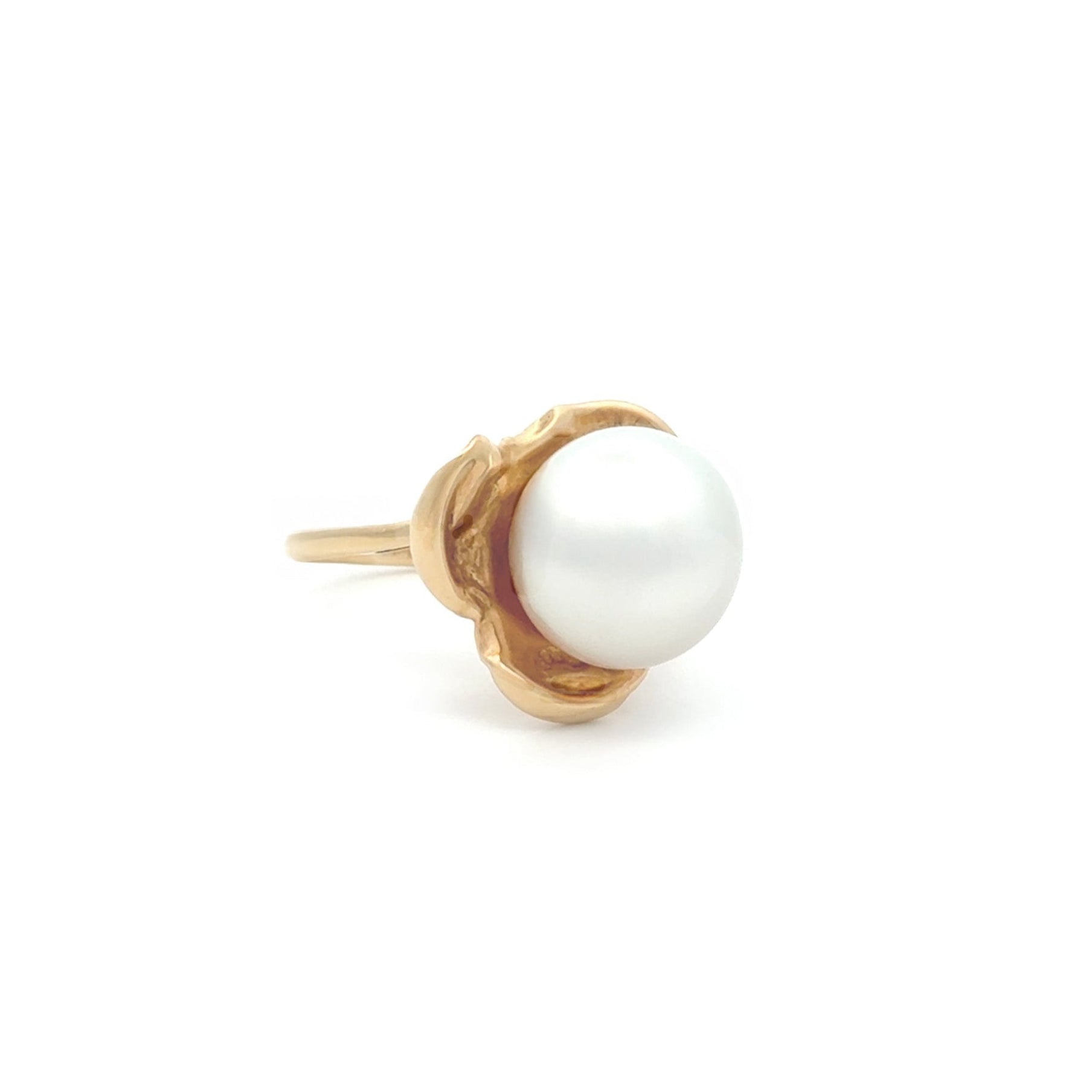 Untamed 18K Yellow Gold Australian South Sea 13-14 mm Cultured Pearl Ring front view
