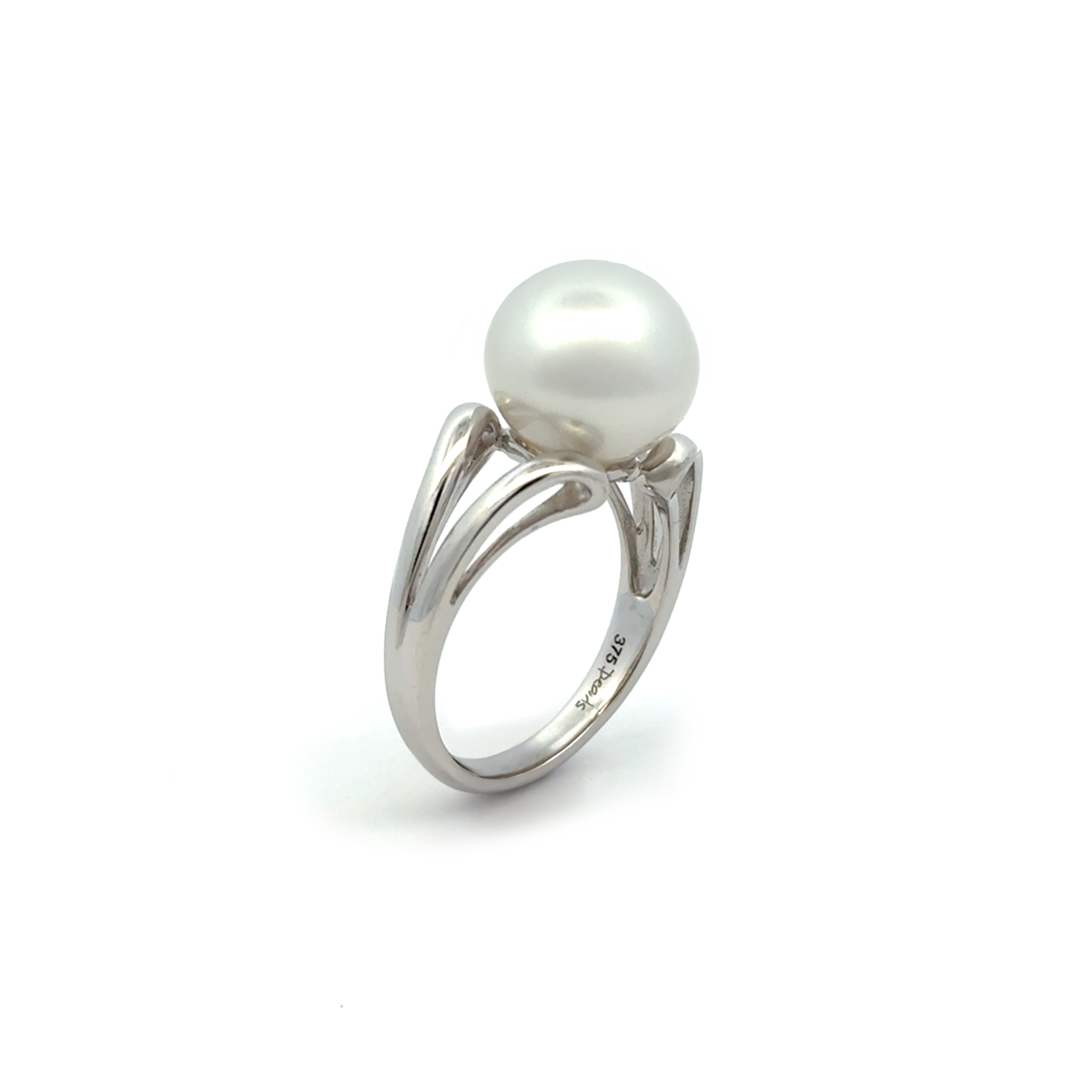 9K White Gold Australian South Sea 11-12mm Cultured Pearl Ring