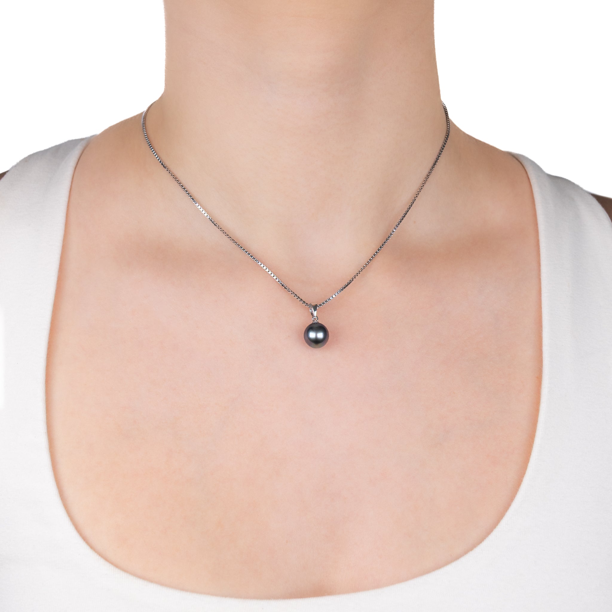 Sterling Silver Tahitian 9-10mm Cultured Pearl Pendant