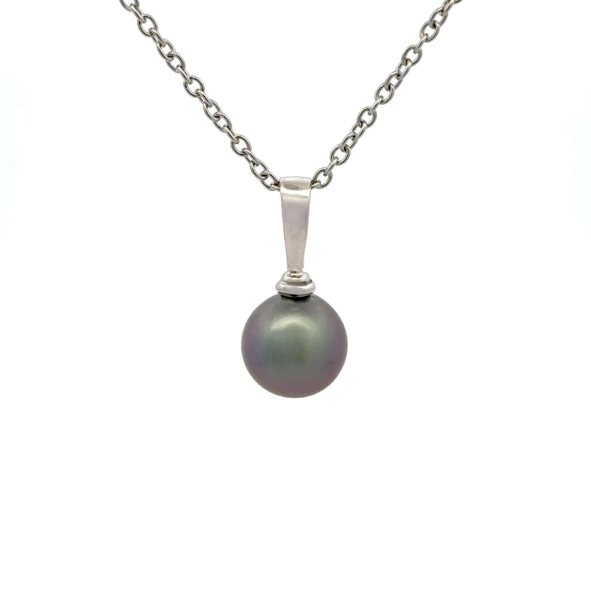 Sterling Silver Tahitian 9-10mm Cultured Pearl Pendant