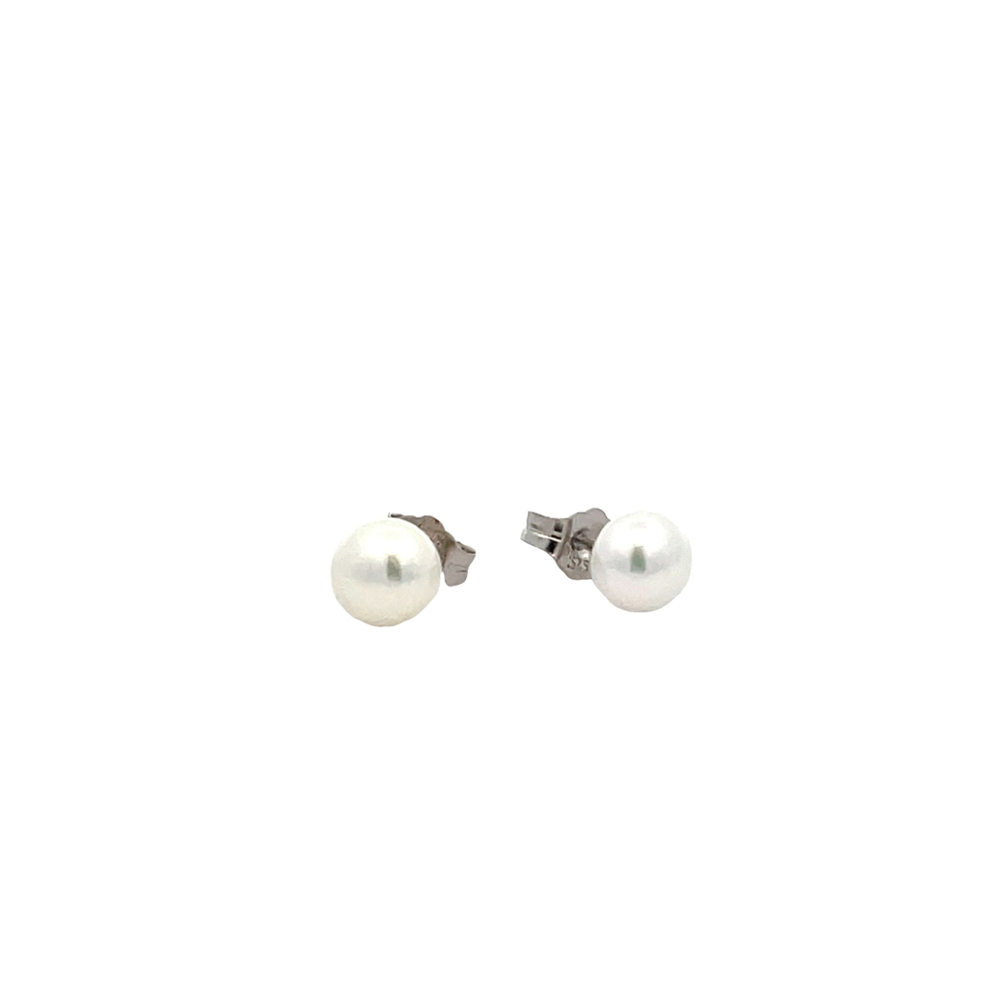 8. 5mm Freshwater Pearl Stud Earrings Sterling Silver