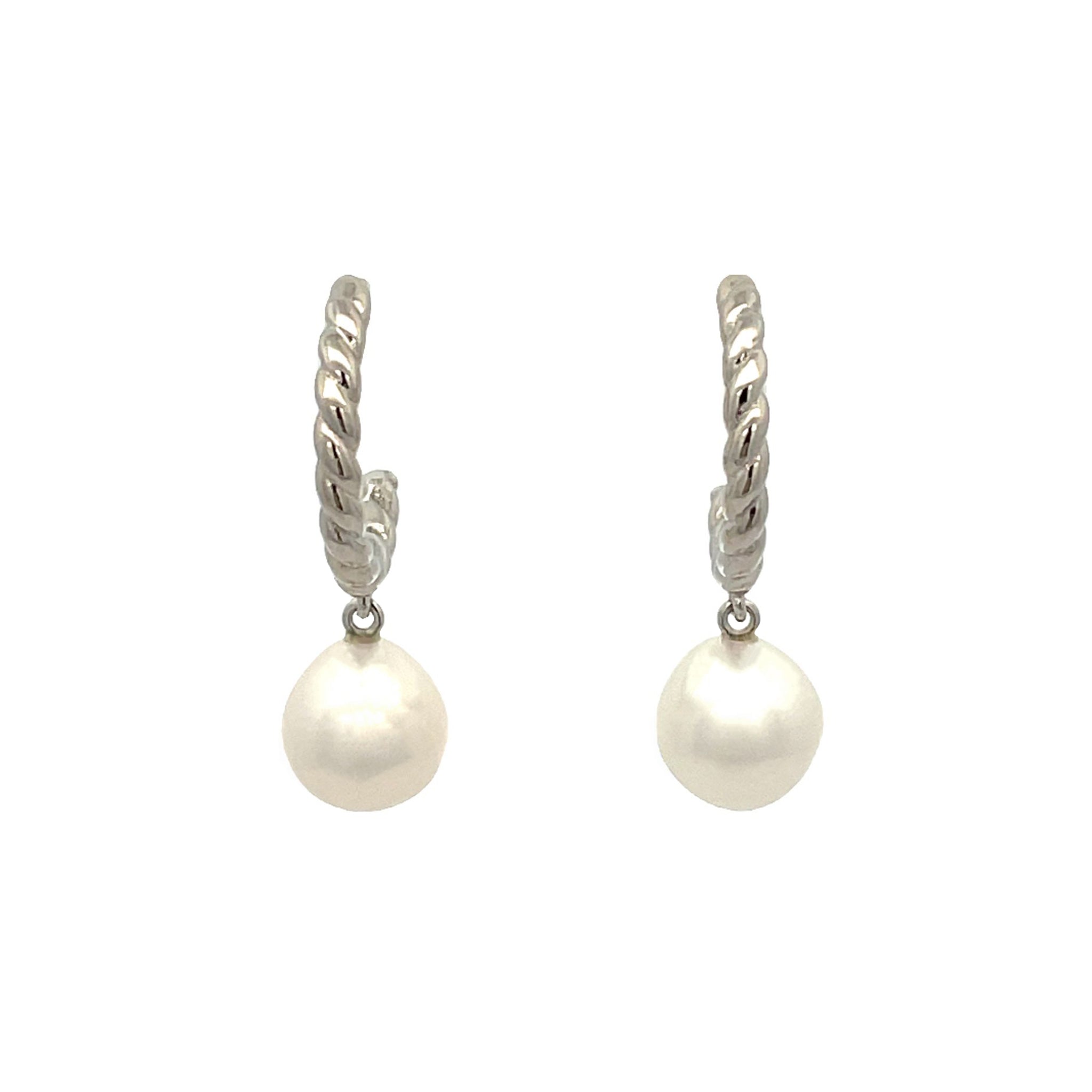 Sterling Silver 7.5-8 mm Freshwater Pearl Drop Earrings