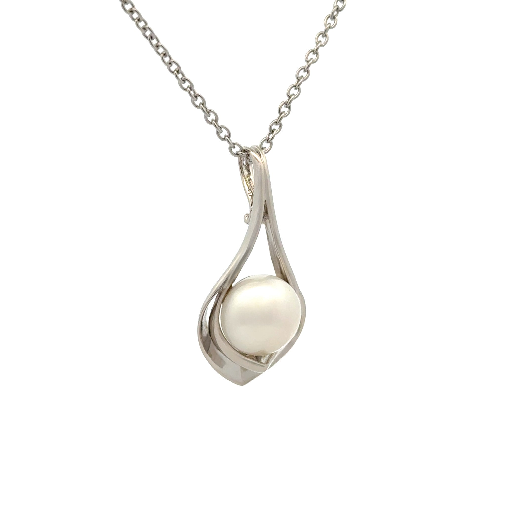 Sterling Silver Freshwater Pearl White 9.5- 10mm Pendant