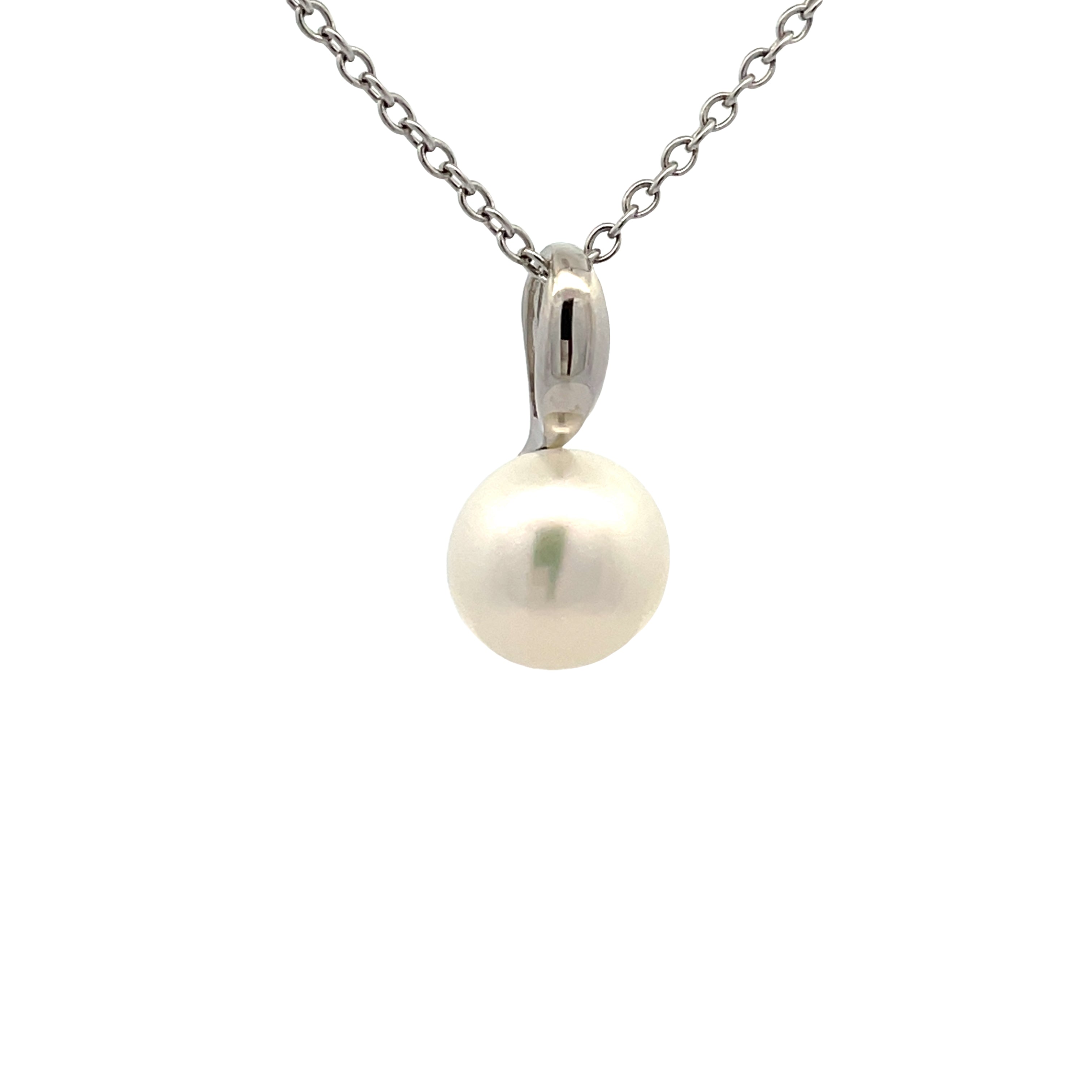 Sterling Silver Freshwater 10-11 mm White Pearl Pendant