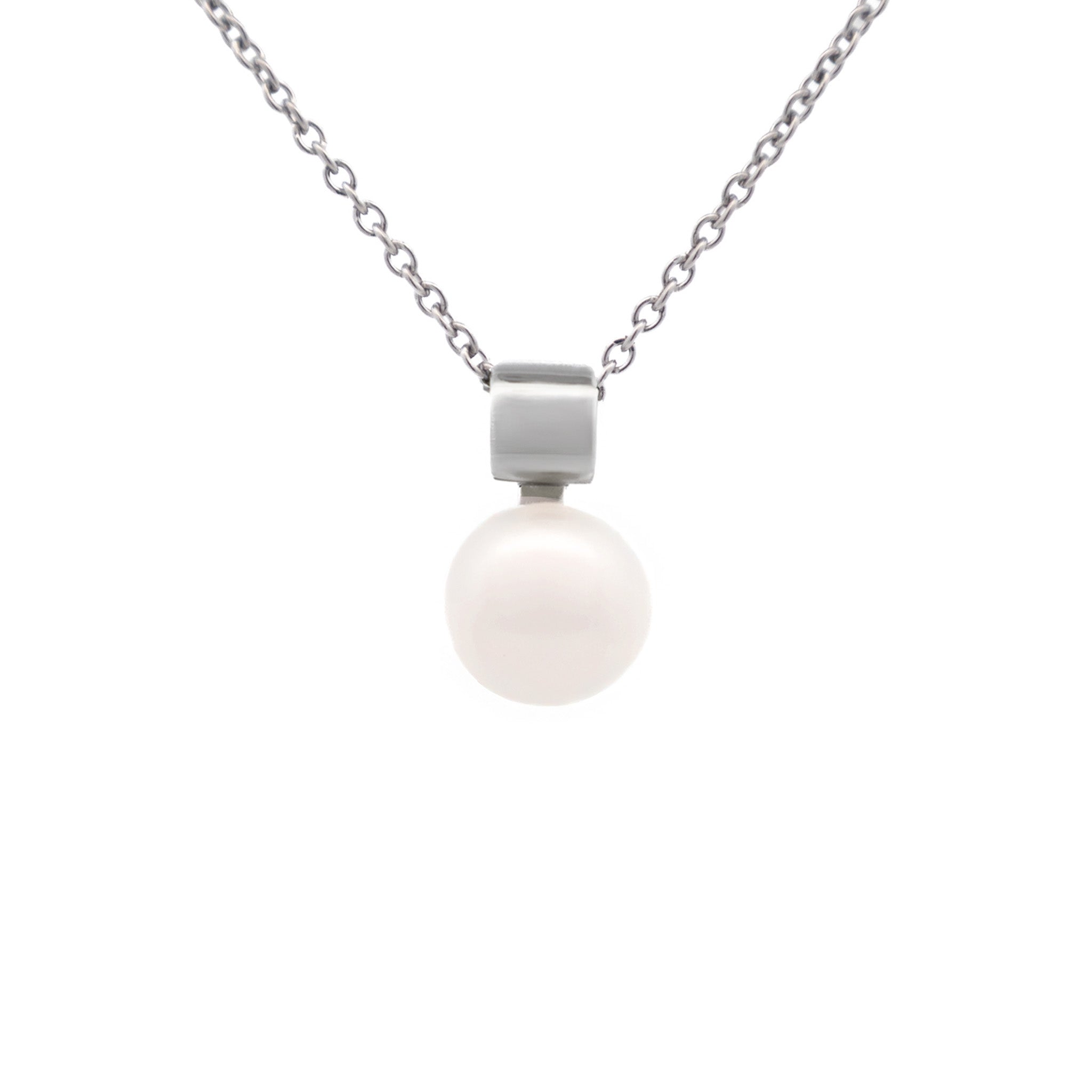 Sterling Silver Freshwater 10-10.5 mm Pearl Pendant front view