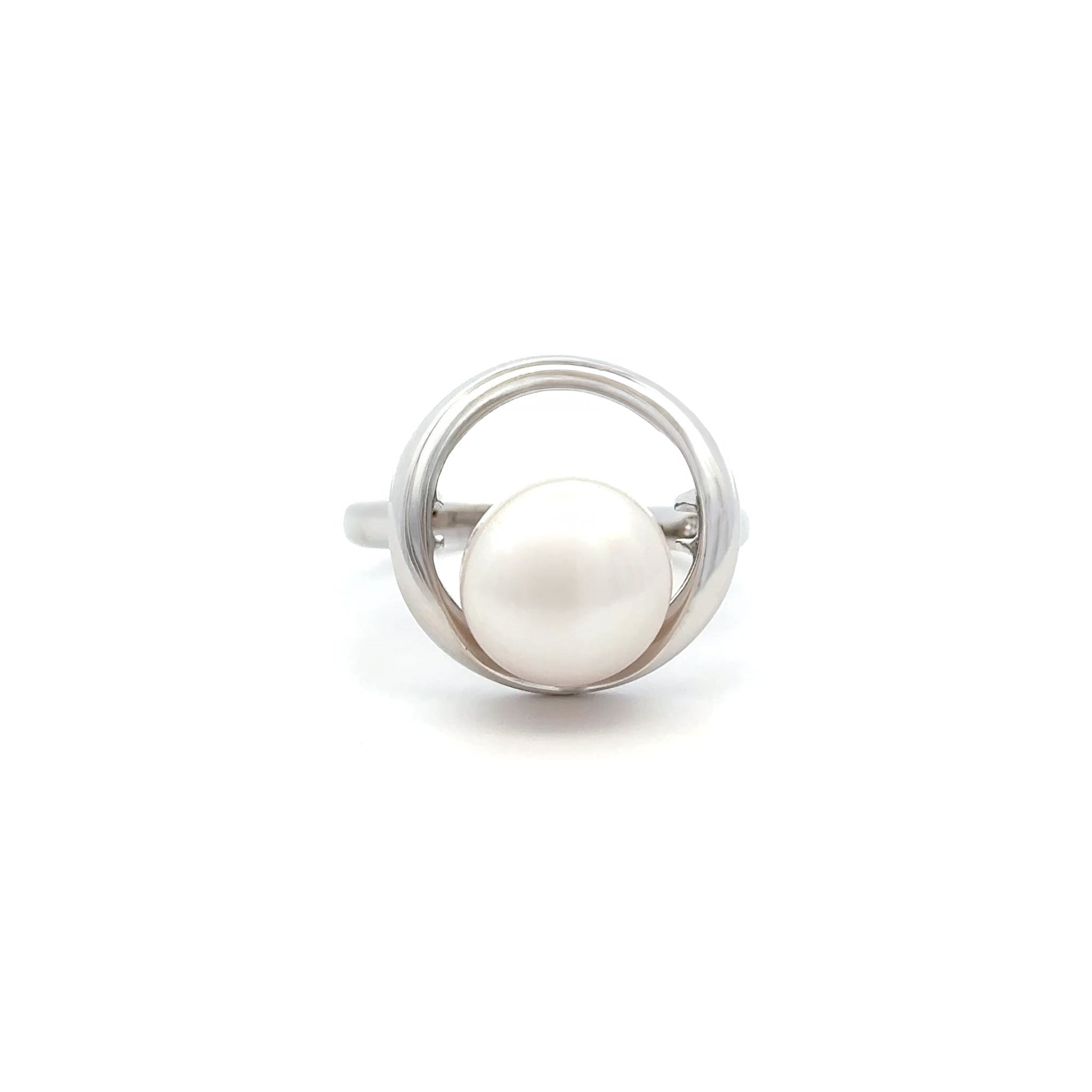 Sterling Silver Freshwater 10.5-11 mm Pearl Ring front view