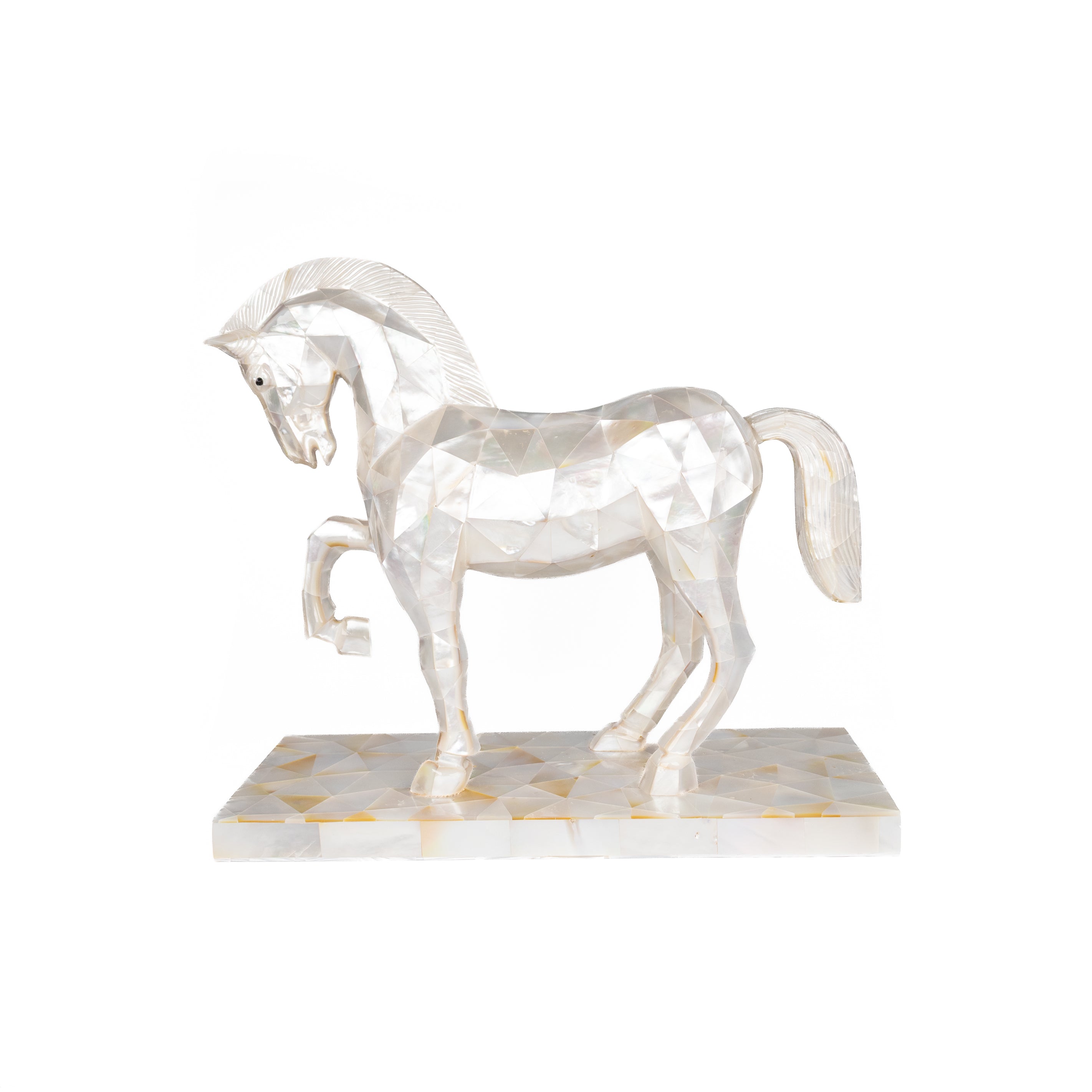 White Mother of Pearl Horse side view