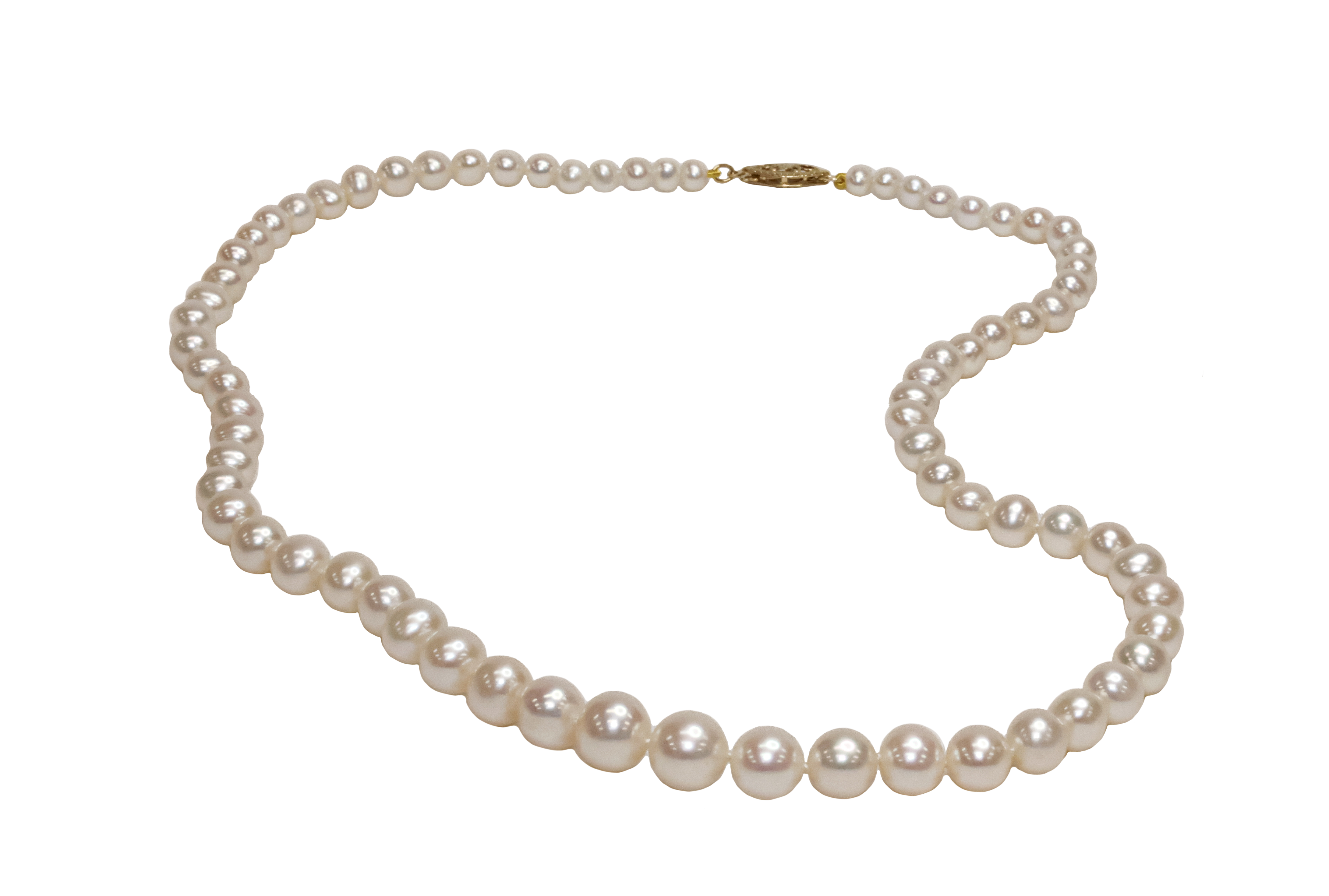 Freshwater Pearl Strand with Graduated Round Pearls and a 9K Yellow Gold Clasp