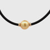 9K Yellow Gold South Sea Cultured 12-13mm 47.5cm Pearl Neoprene Necklace 3mm
