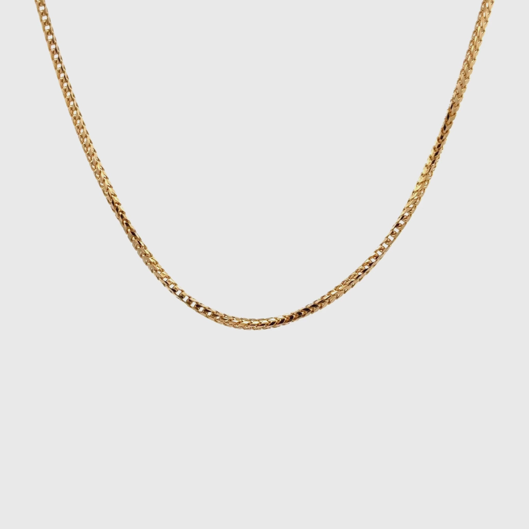 18K Yellow Gold Polished 50cm Franco Chain 1.5mm