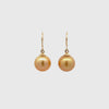 9K Yellow Gold South Sea Cultured 11-12mm Pearl Hook Earrings