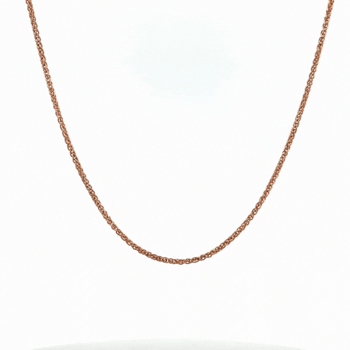 Video showcasing the shimmer and flexibility of the rose gold foxtail chain