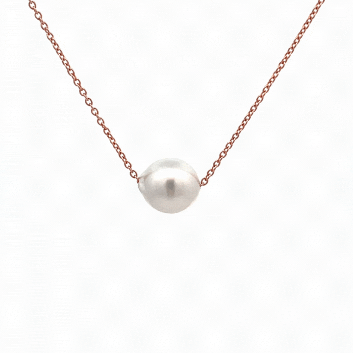 9K Rose Gold Australian South Sea Cultured 9-10mm Pearl Necklace
