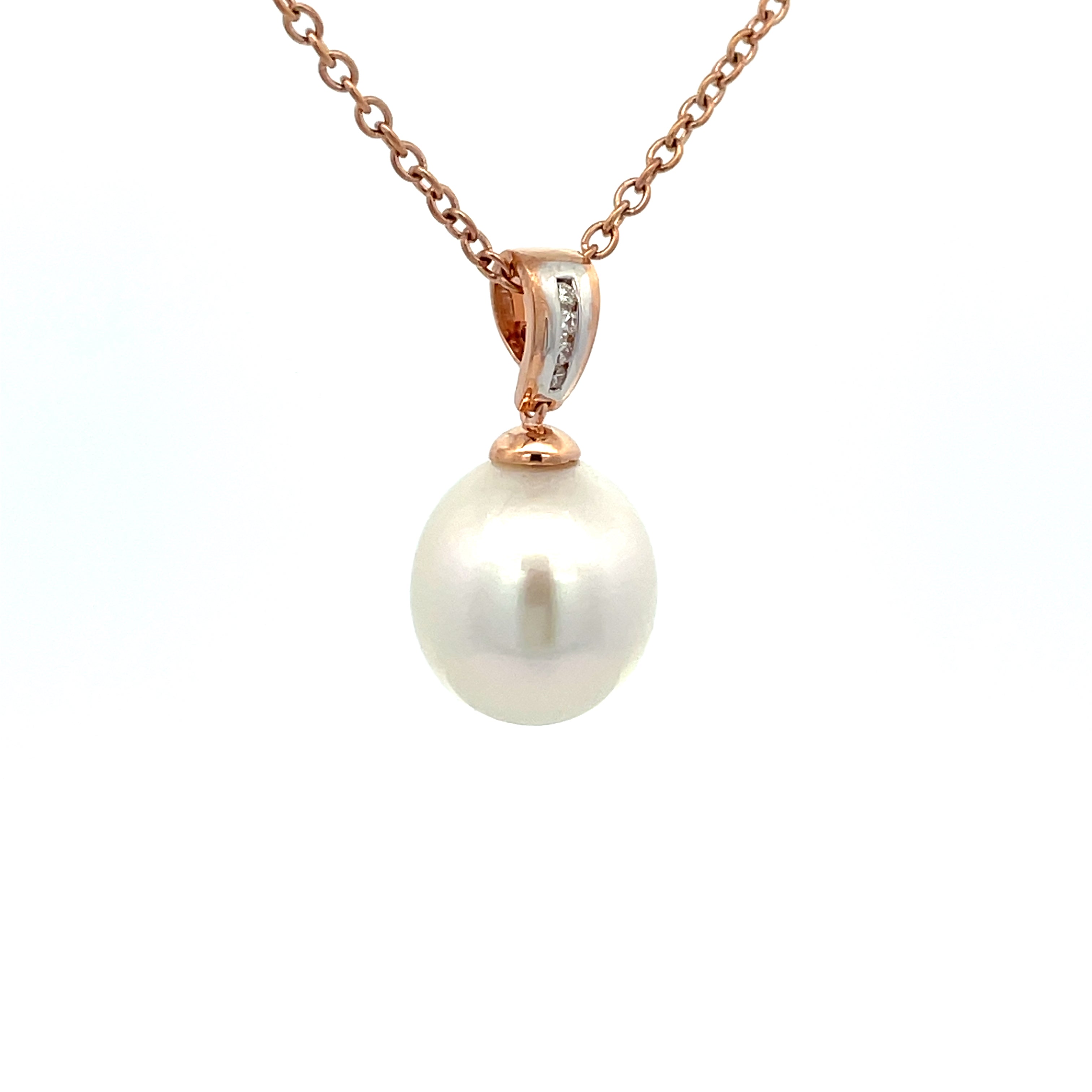 Rose gold single pearl necklace store