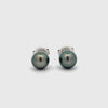 Sterling Silver Tahitian 10-11 mm Cultured Pearl Stud Earrings 360 View