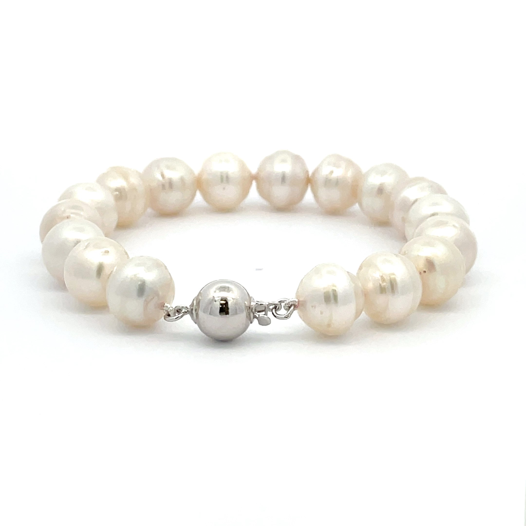 FINE JEWELRY White Cultured Freshwater Pearl Sterling Silver Stretch  Bracelet | Hamilton Place