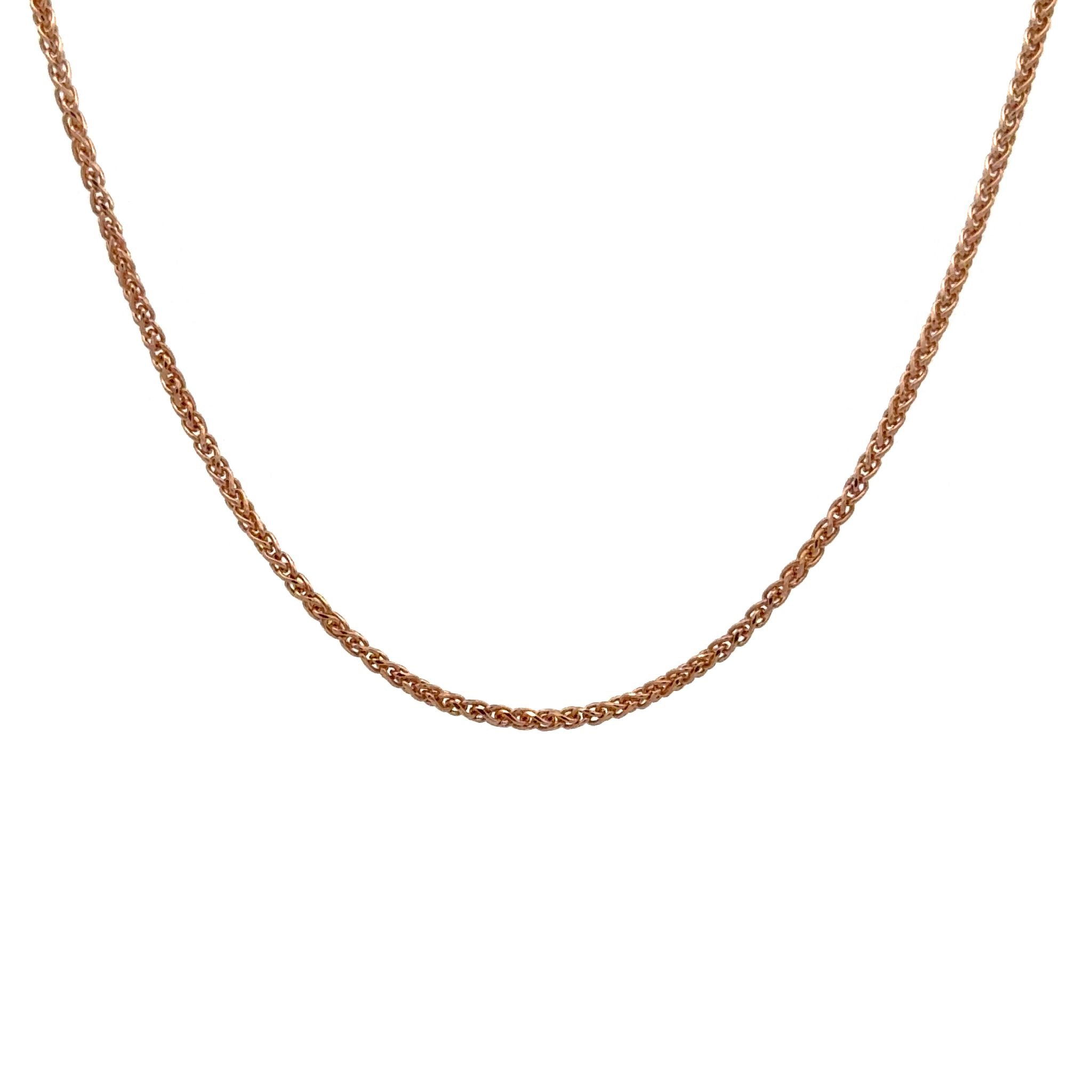 18K Rose Gold 50cm Diamond Cut Foxtail Chain front view