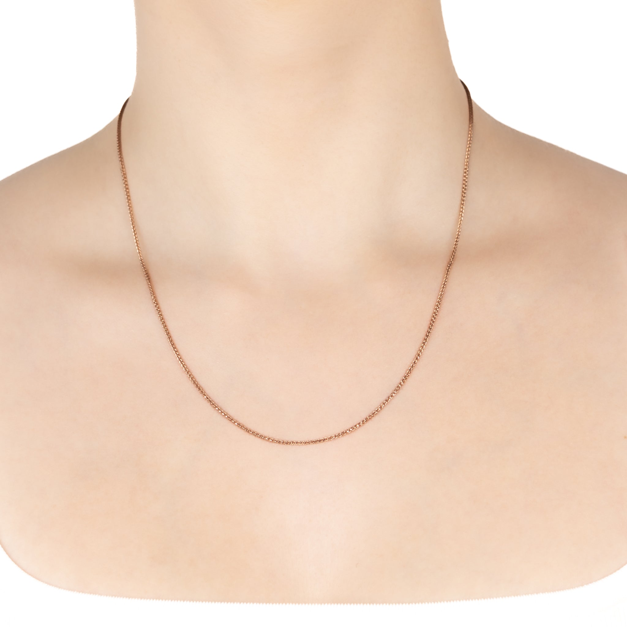 18K Rose Gold 50cm Diamond Cut Foxtail Chain
