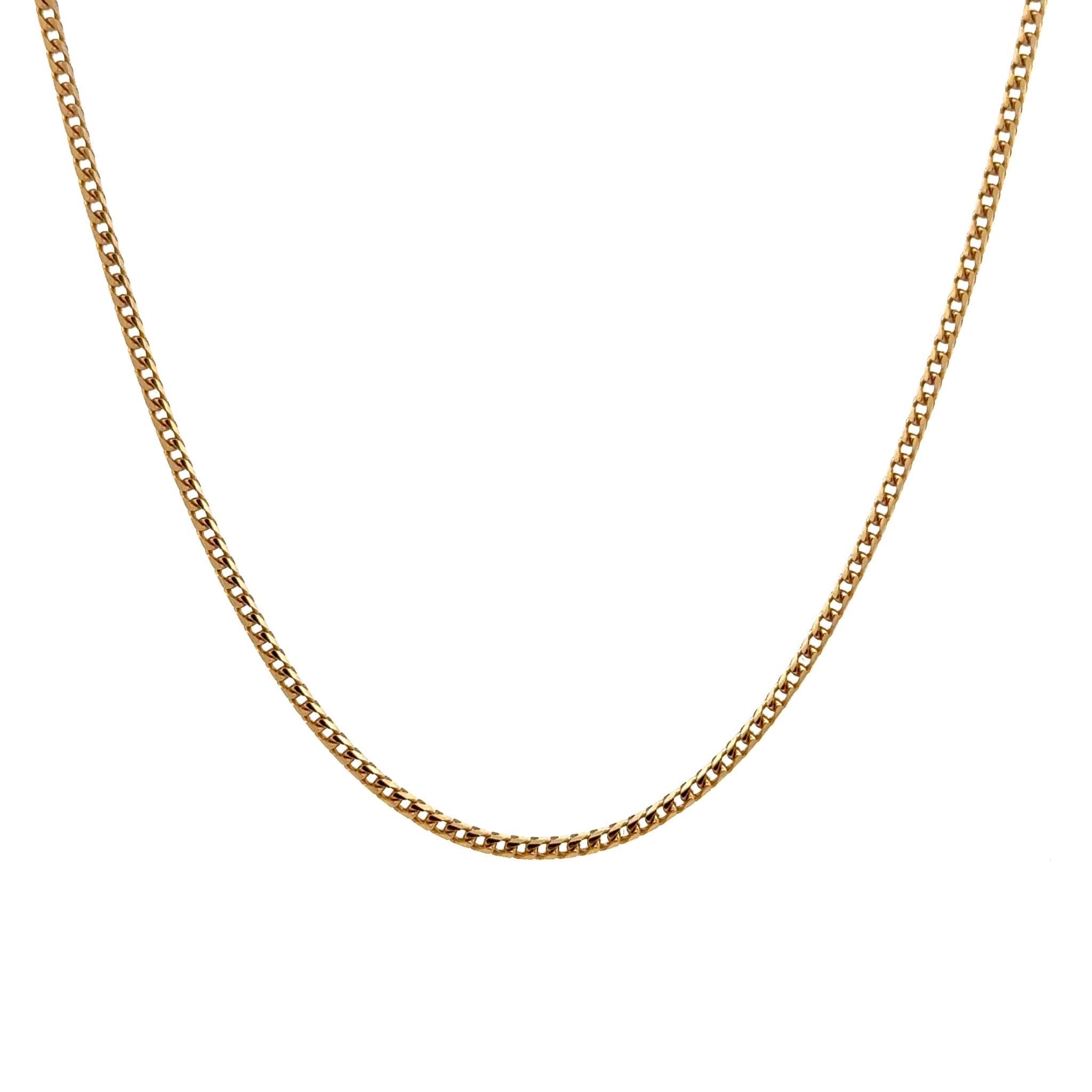 18K Yellow Gold Polished 45cm Franco Chain 1.5mm