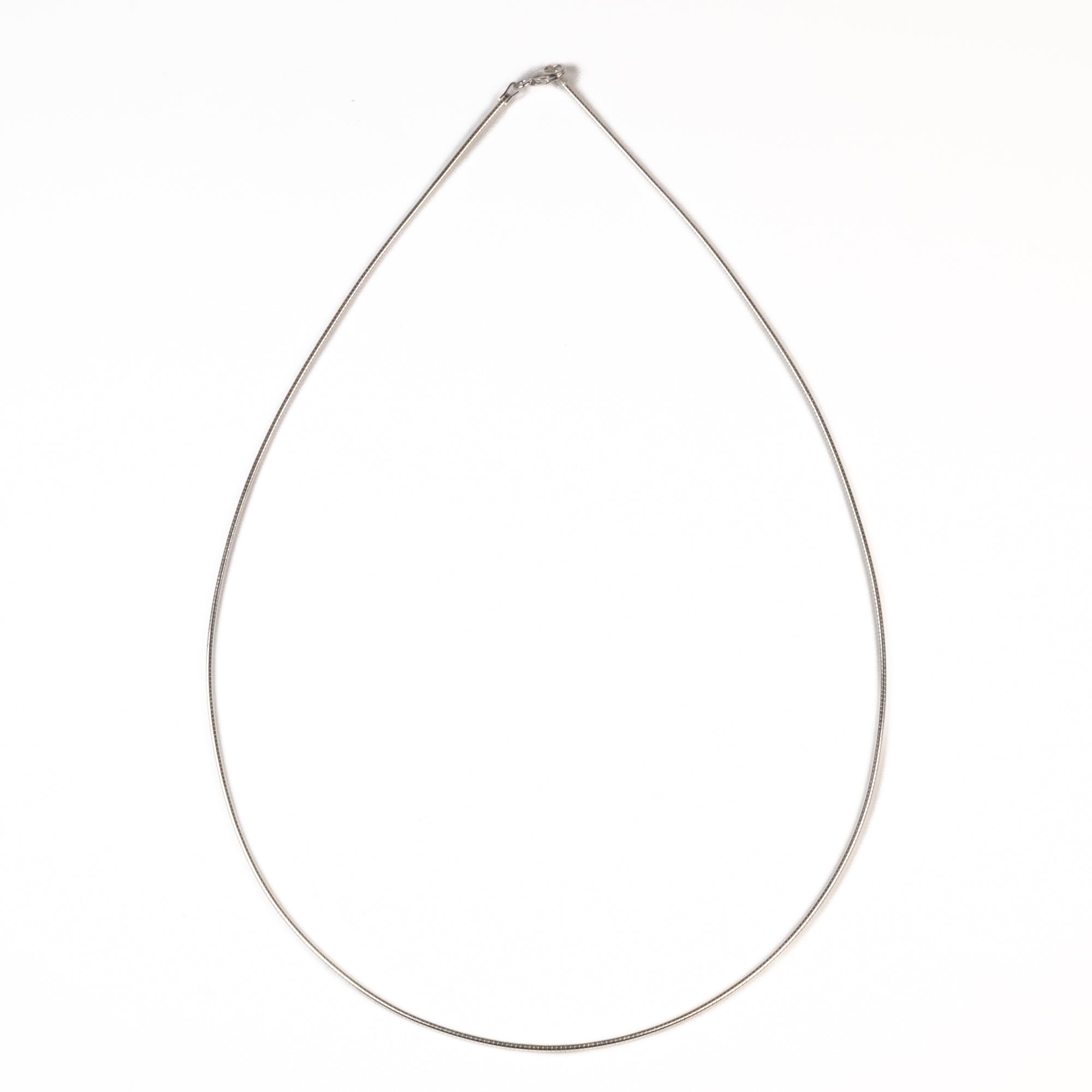 Sterling Silver Polished Omega Necklace front view
