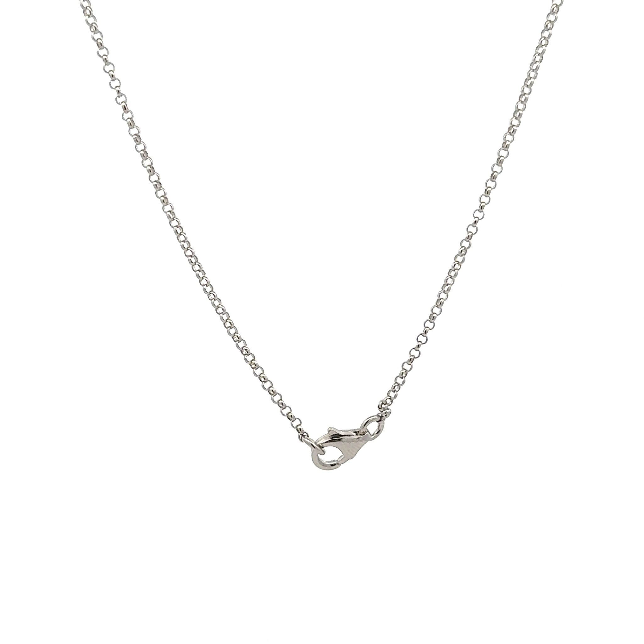 Sterling Silver Polished 50cm Rhodium Plated Belcher Chain