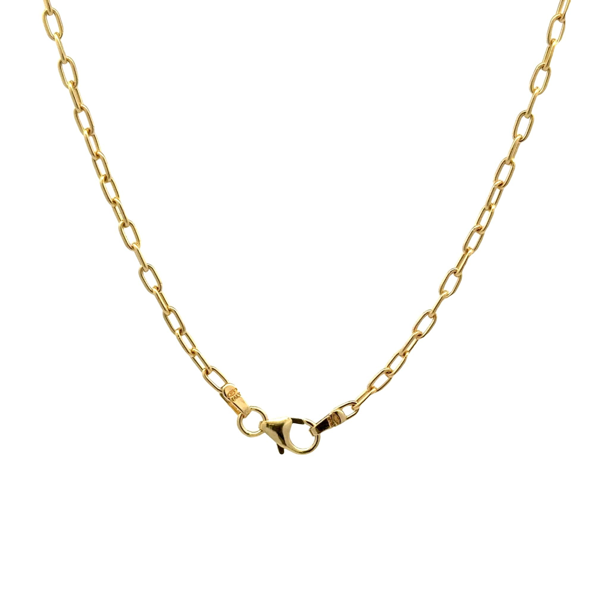 9K Yellow Gold Polished 50cm Elongated Trace Chain 2.3mm