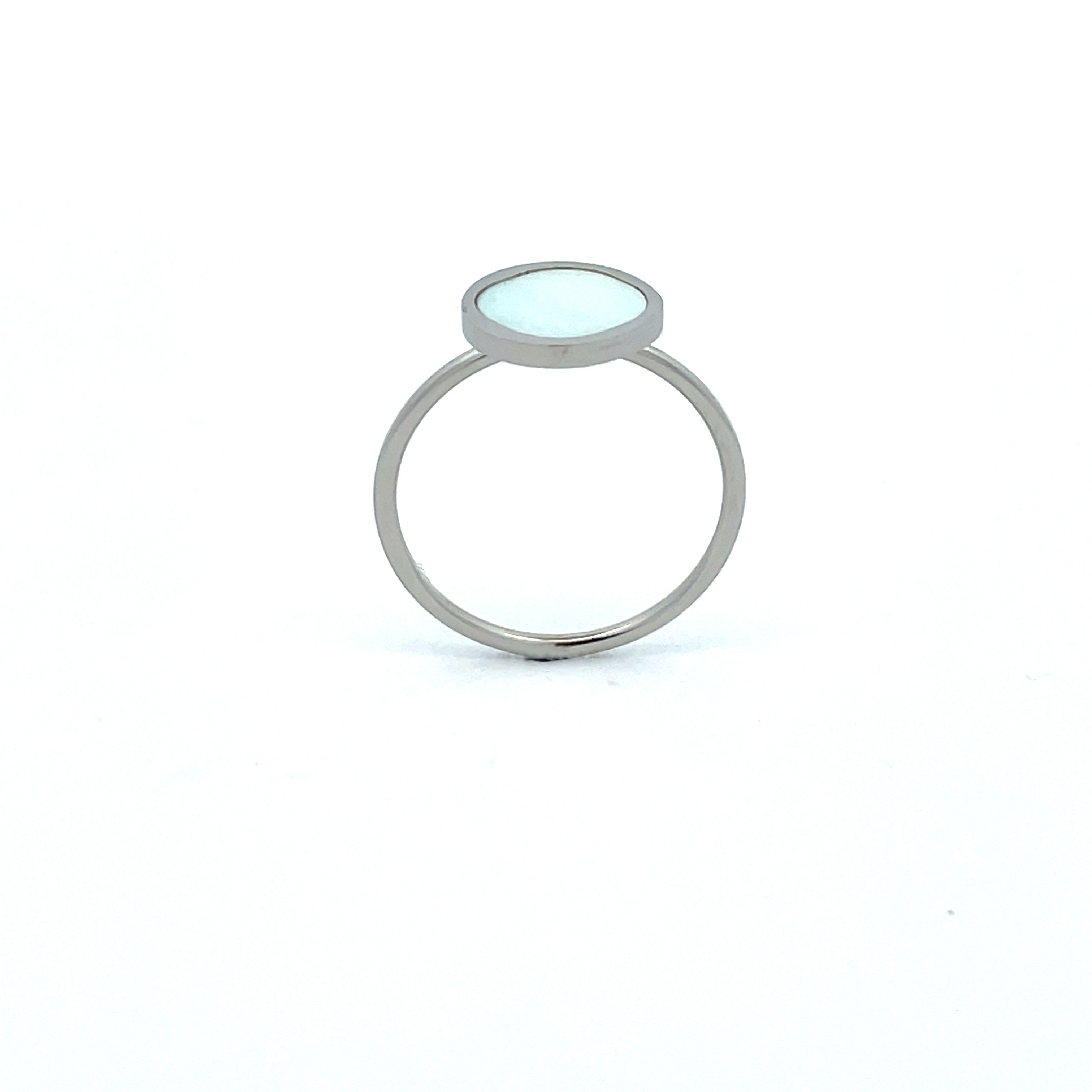 Stainless Steel White Mother Of Pearl Ring