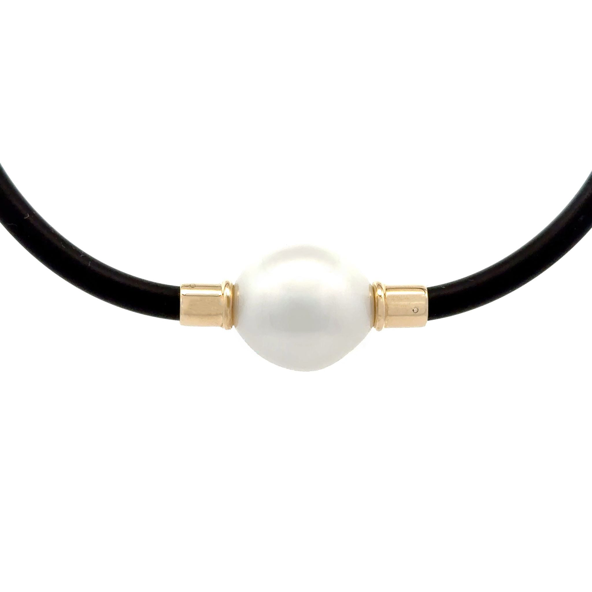 9K Yellow Gold Australian South Sea Cultured 15-16mm 50cm Neoprene Pearl Necklace 4mm<br>